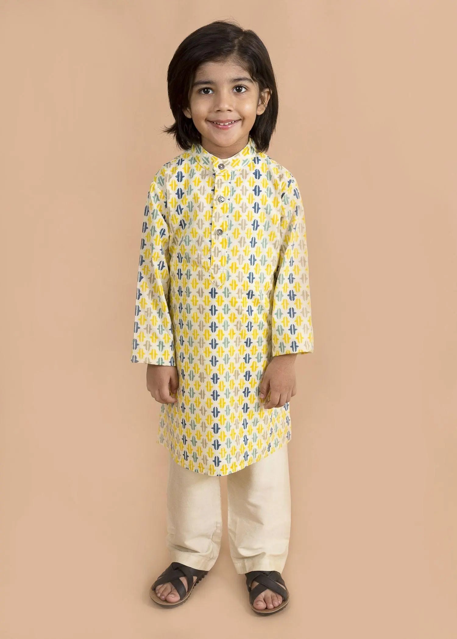 Replica Blue Cotton Kurta Boy (6 Month to 12 Years)