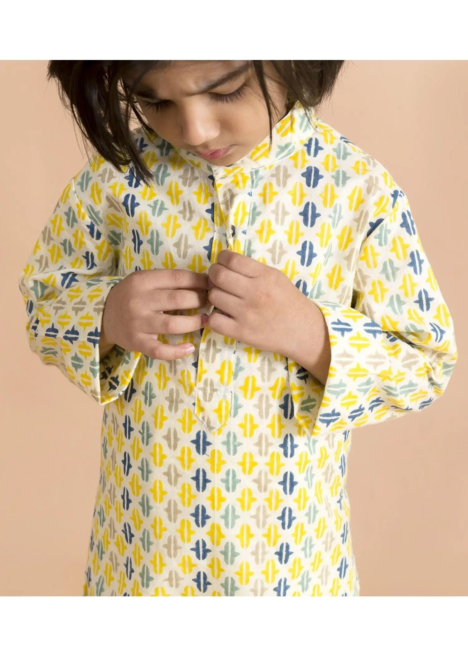 Replica Blue Cotton Kurta Boy (6 Month to 12 Years)