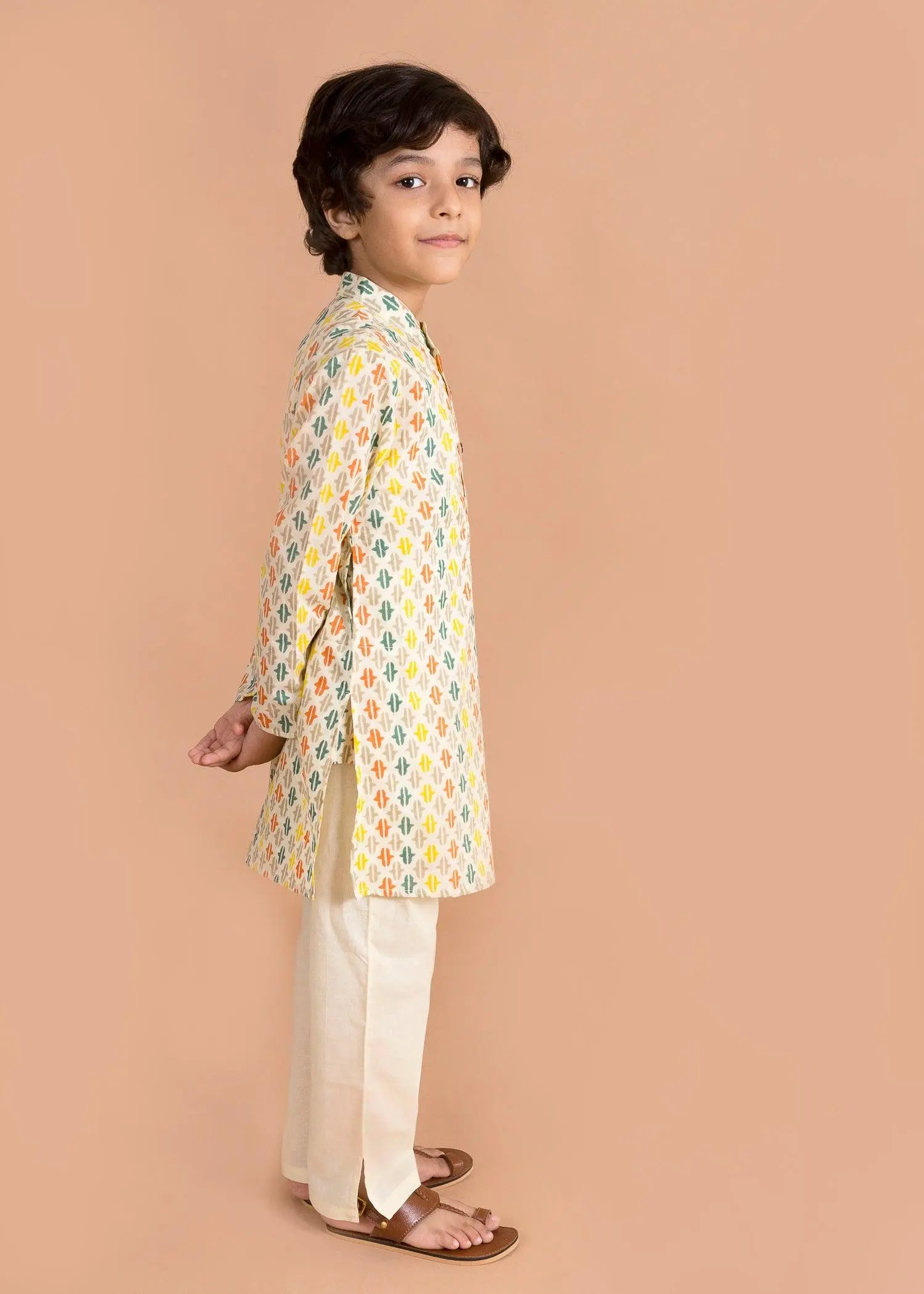 Replica Yellow Cotton Kurta Boy (6 Month to 12 Years)