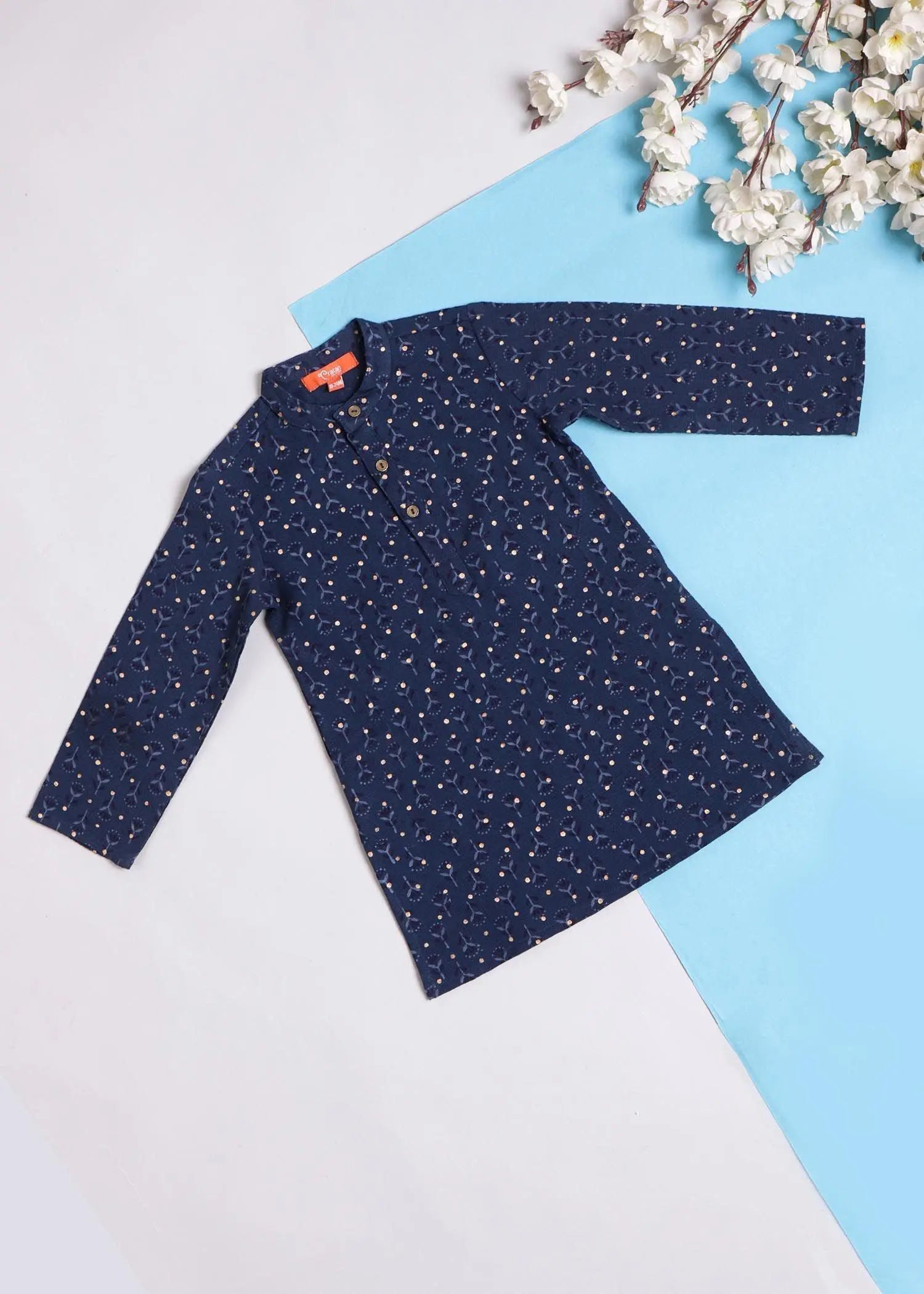 Advik Navy Cotton Kurta Boy (9 Month to 12 Years)