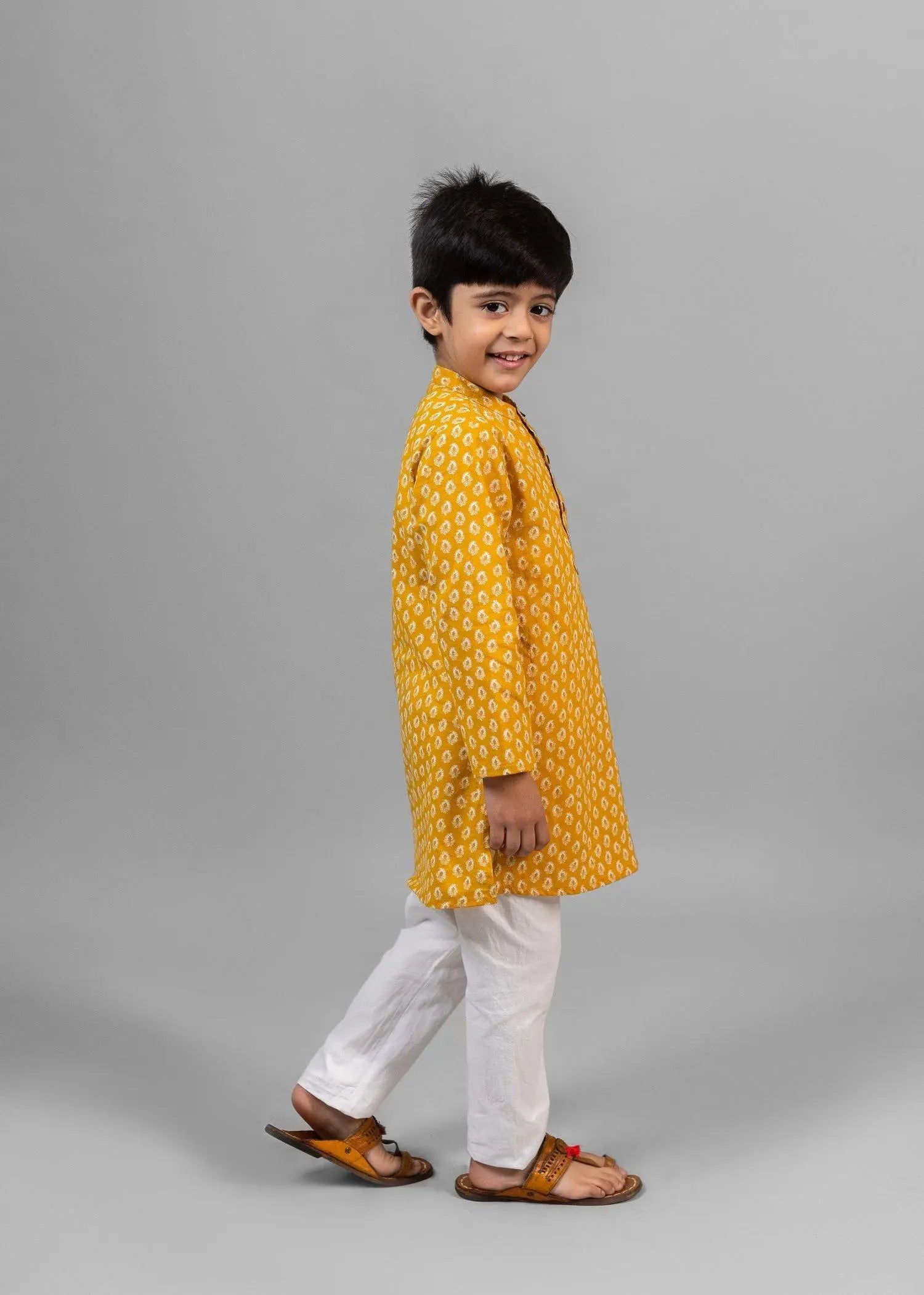 Helia Mustard Cotton Kurta Boy (2 Years to 12 Years)