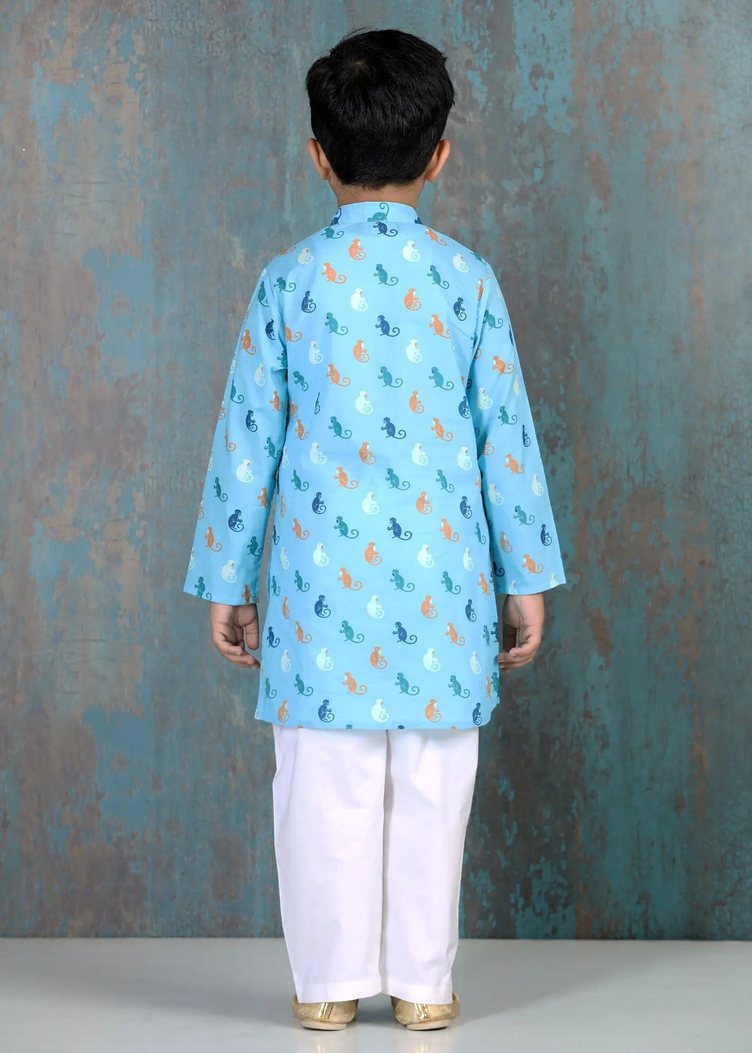 Wise Monkey Blue Cotton Kurta Boy (2-12 years)