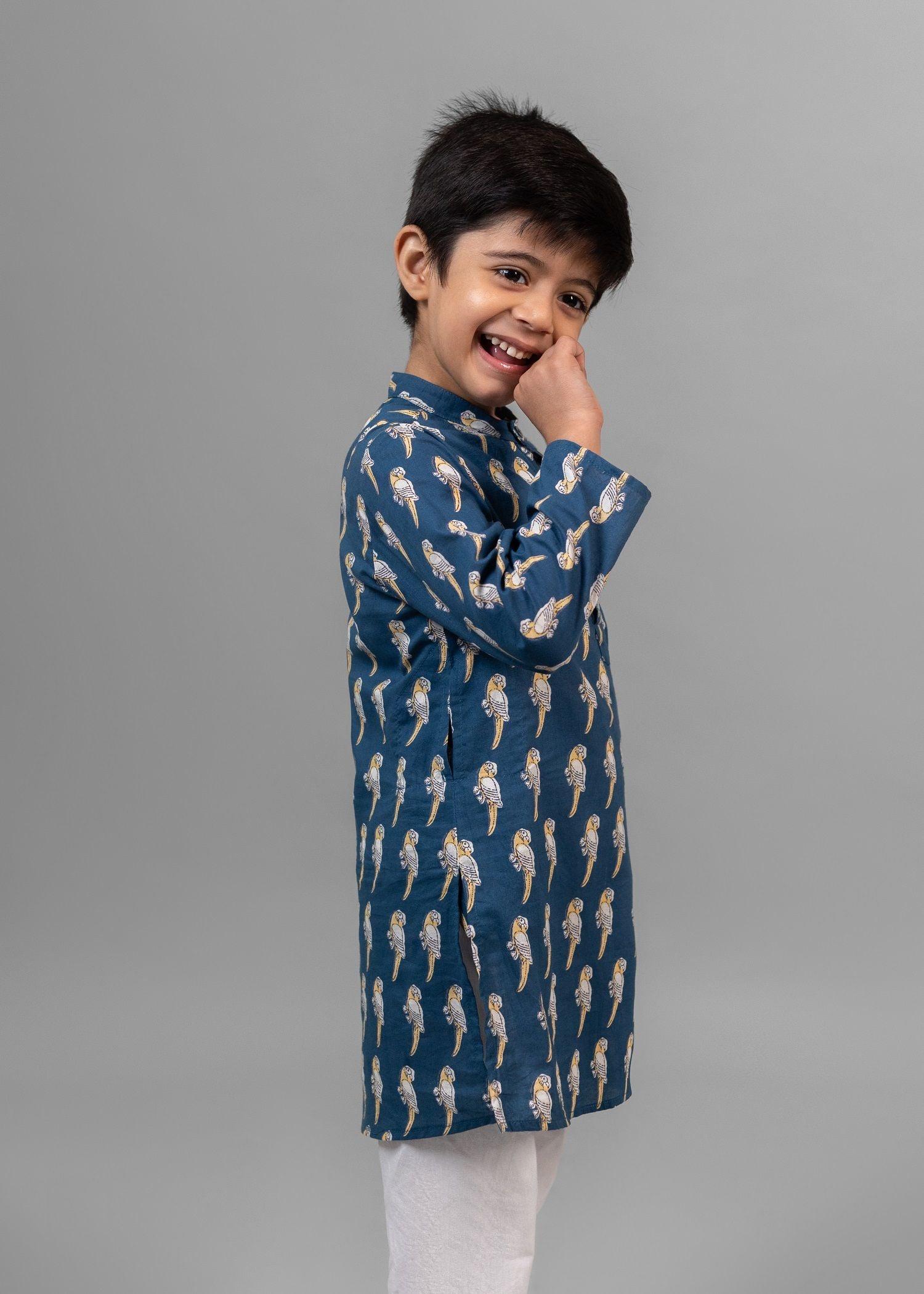 Tota Blue Cotton Kurta Boy (2 Years to 12 Years)