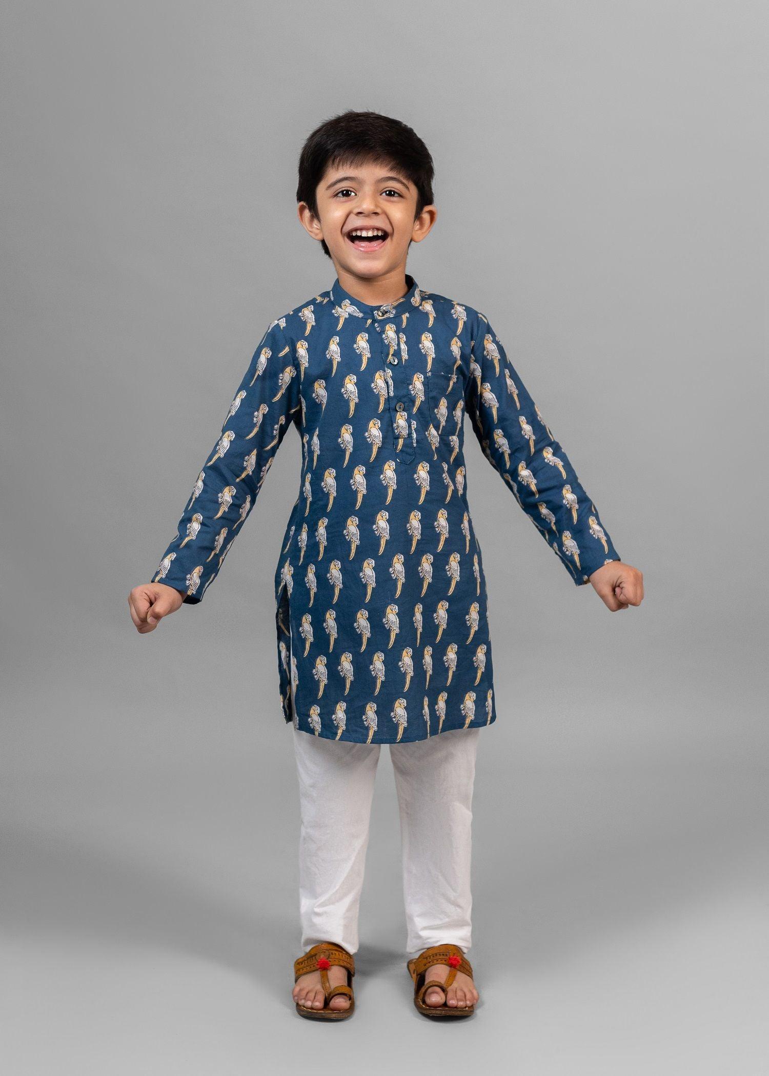 Tota Blue Cotton Kurta Boy (2 Years to 12 Years)