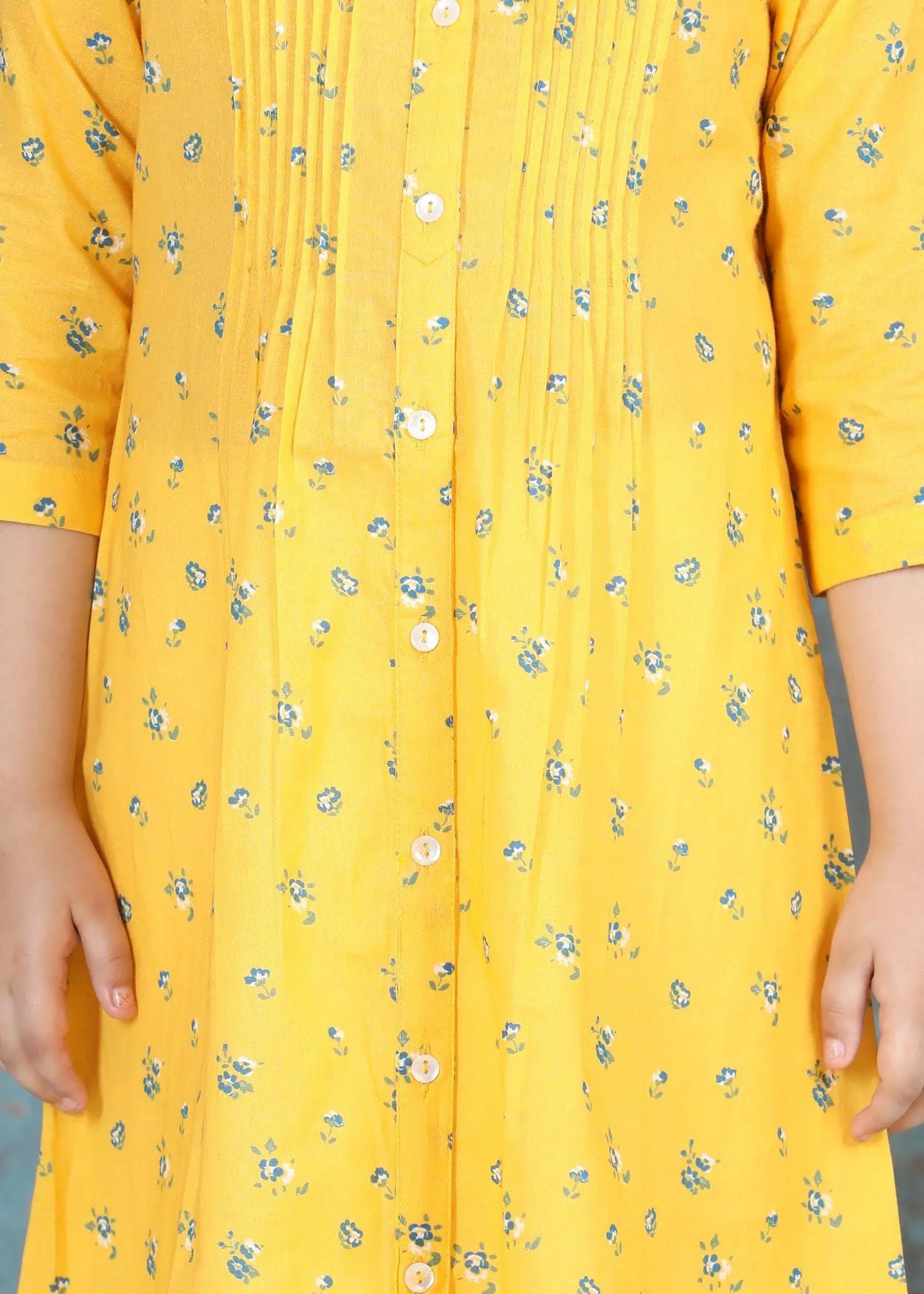 Soumya Bloom Yellow Cotton Kurta Girl (2-12 Years)