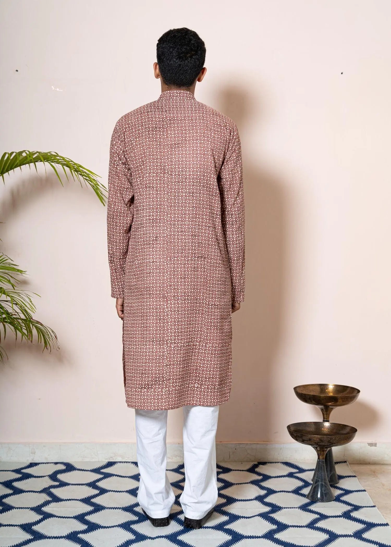 Snow Drop Onion Pink Cotton Full Sleeves Kurta