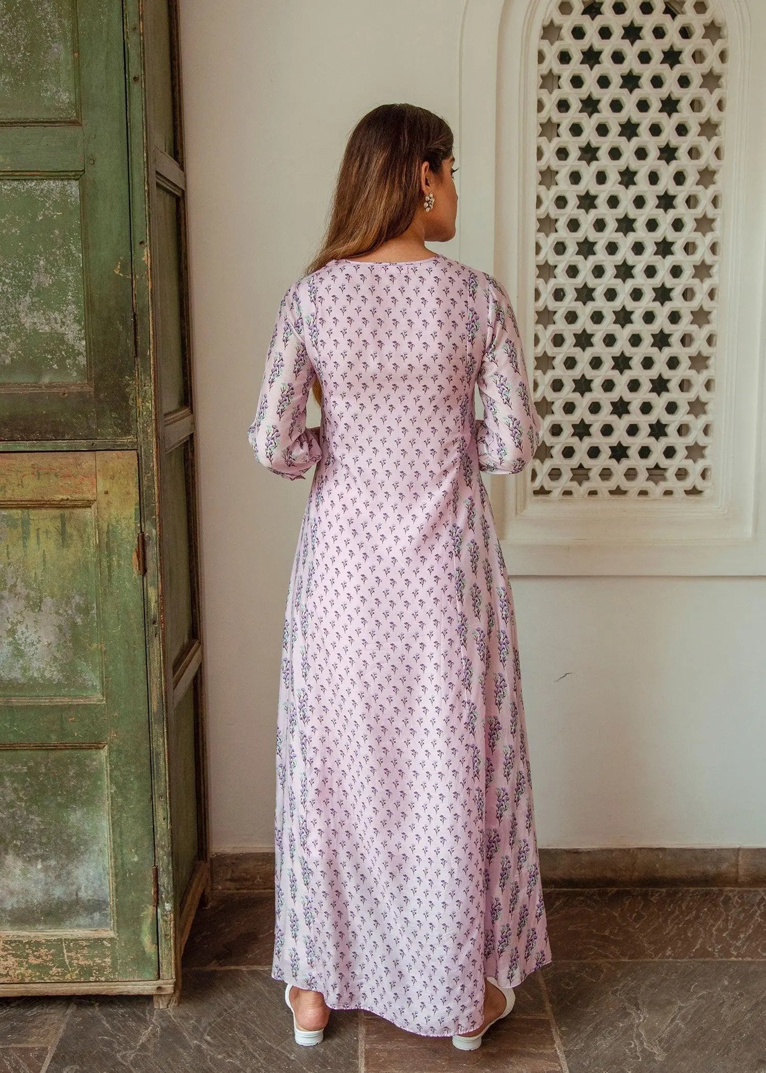 Firdaus Flared Lilac Viscose Long Kurta