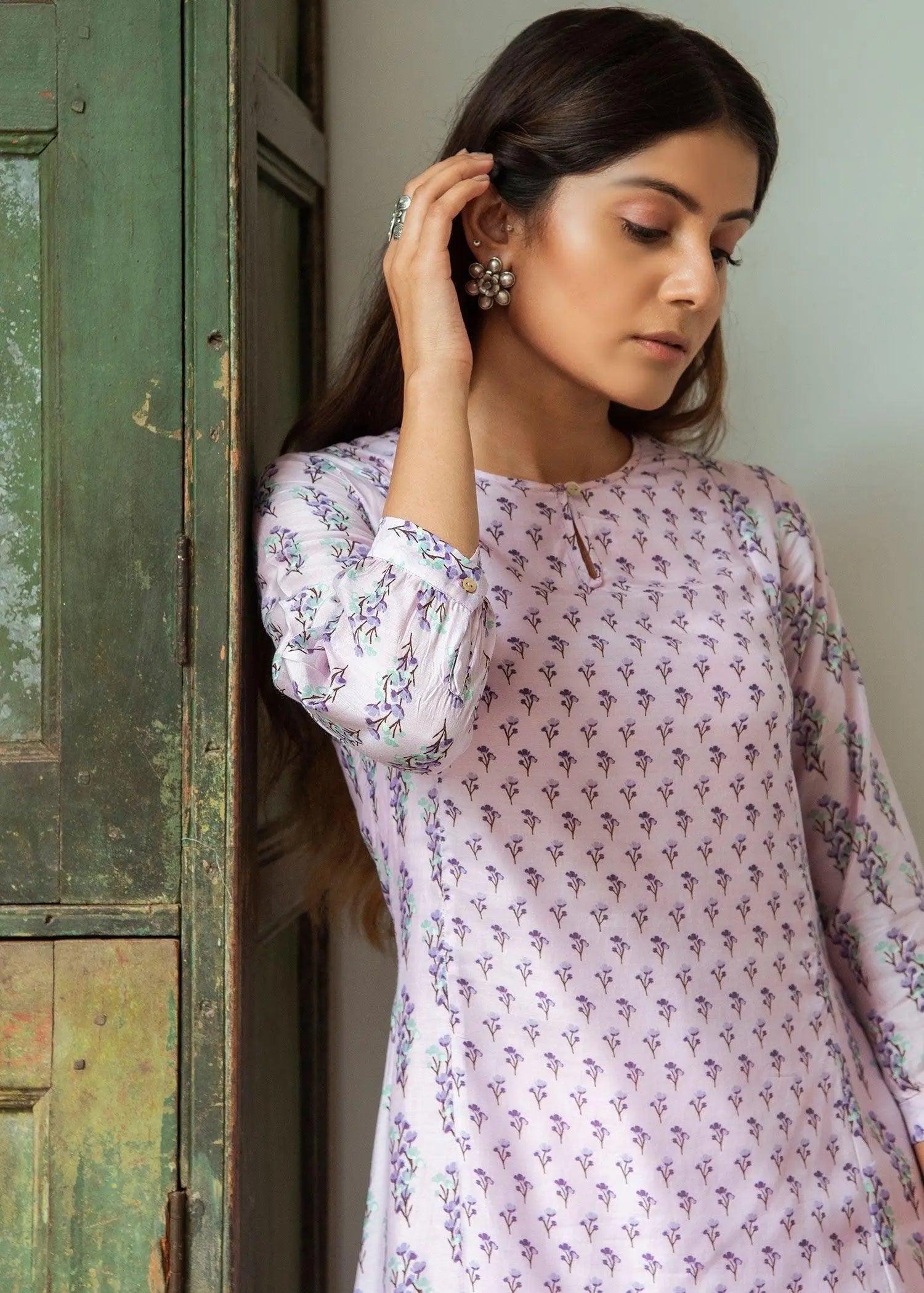 Firdaus Flared Lilac Viscose Long Kurta