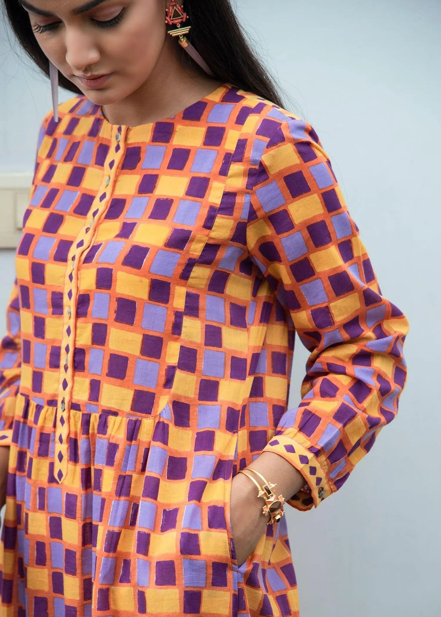 Kiara Orange Cotton Kurta