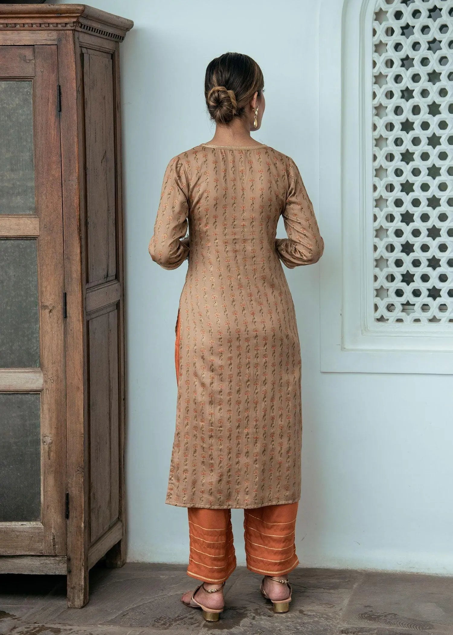 Moonlight Brown Straight Kurta