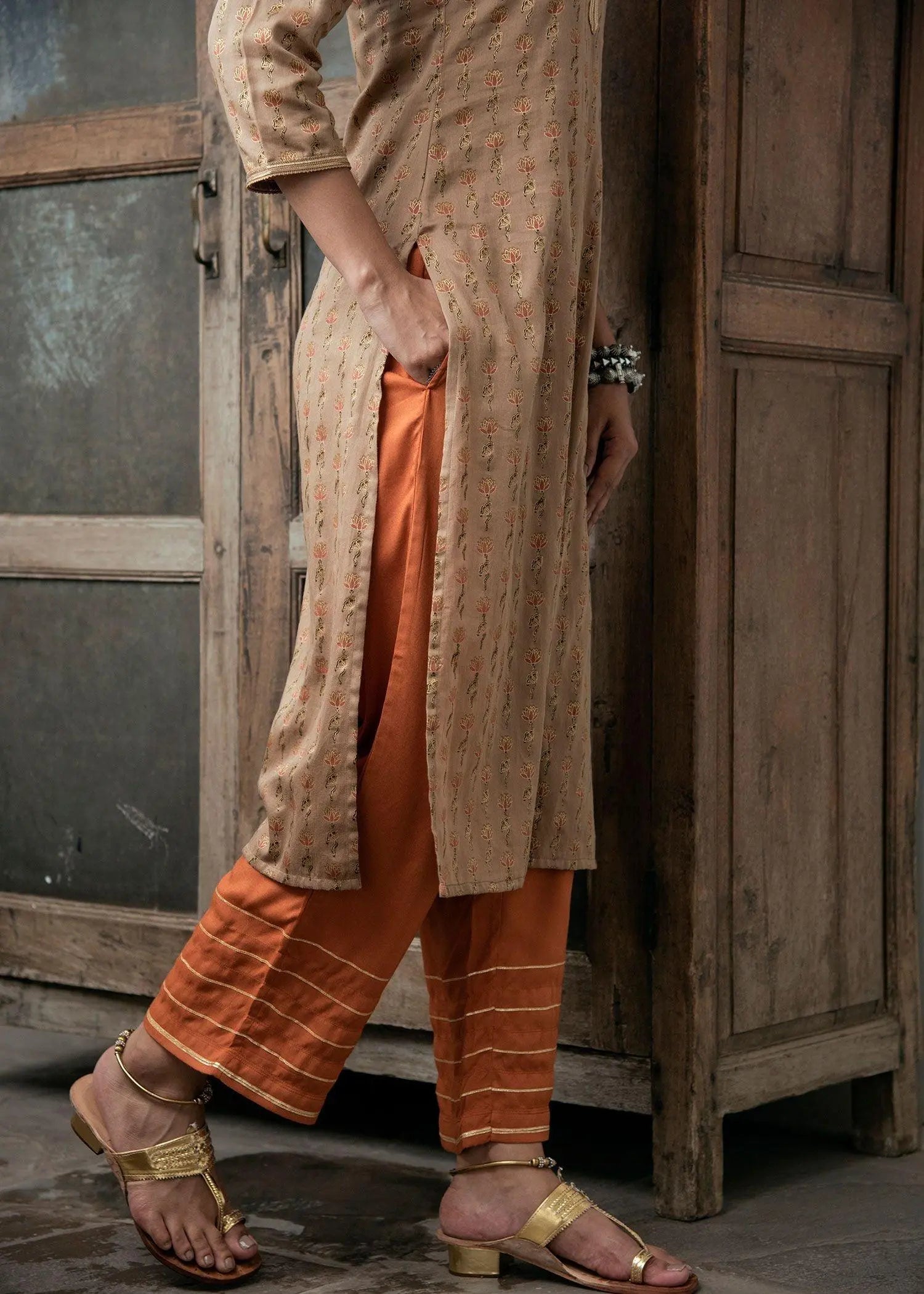 Moonlight Brown Straight Kurta