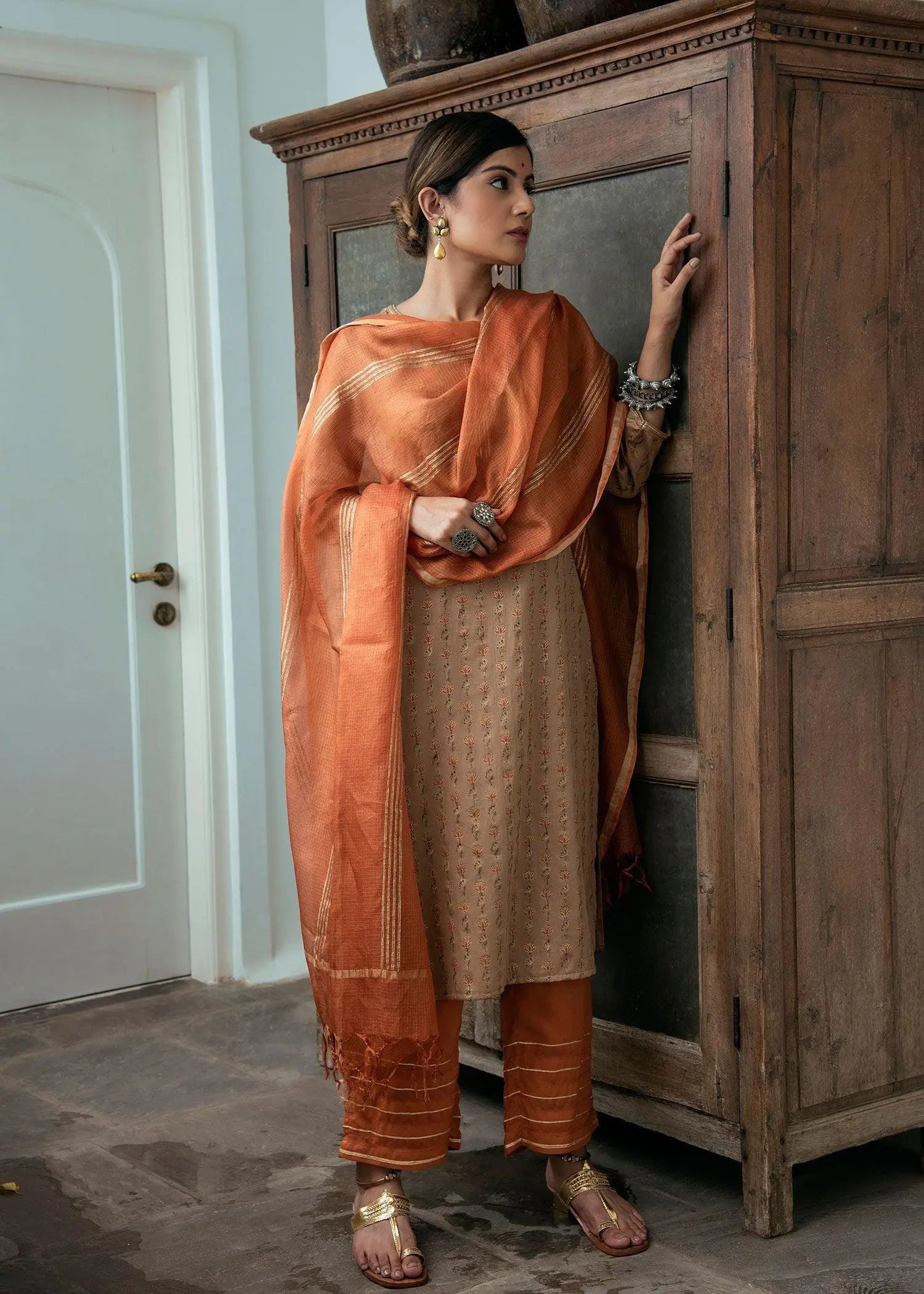 Moonlight Brown Straight Kurta