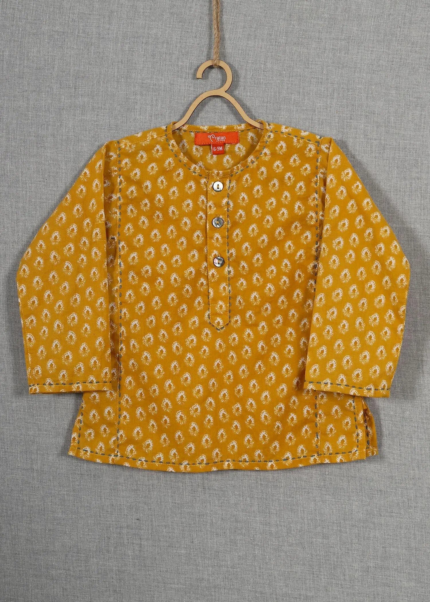 Indie Helia Mustard Cotton Kurta Baby Boy (6-24 months)