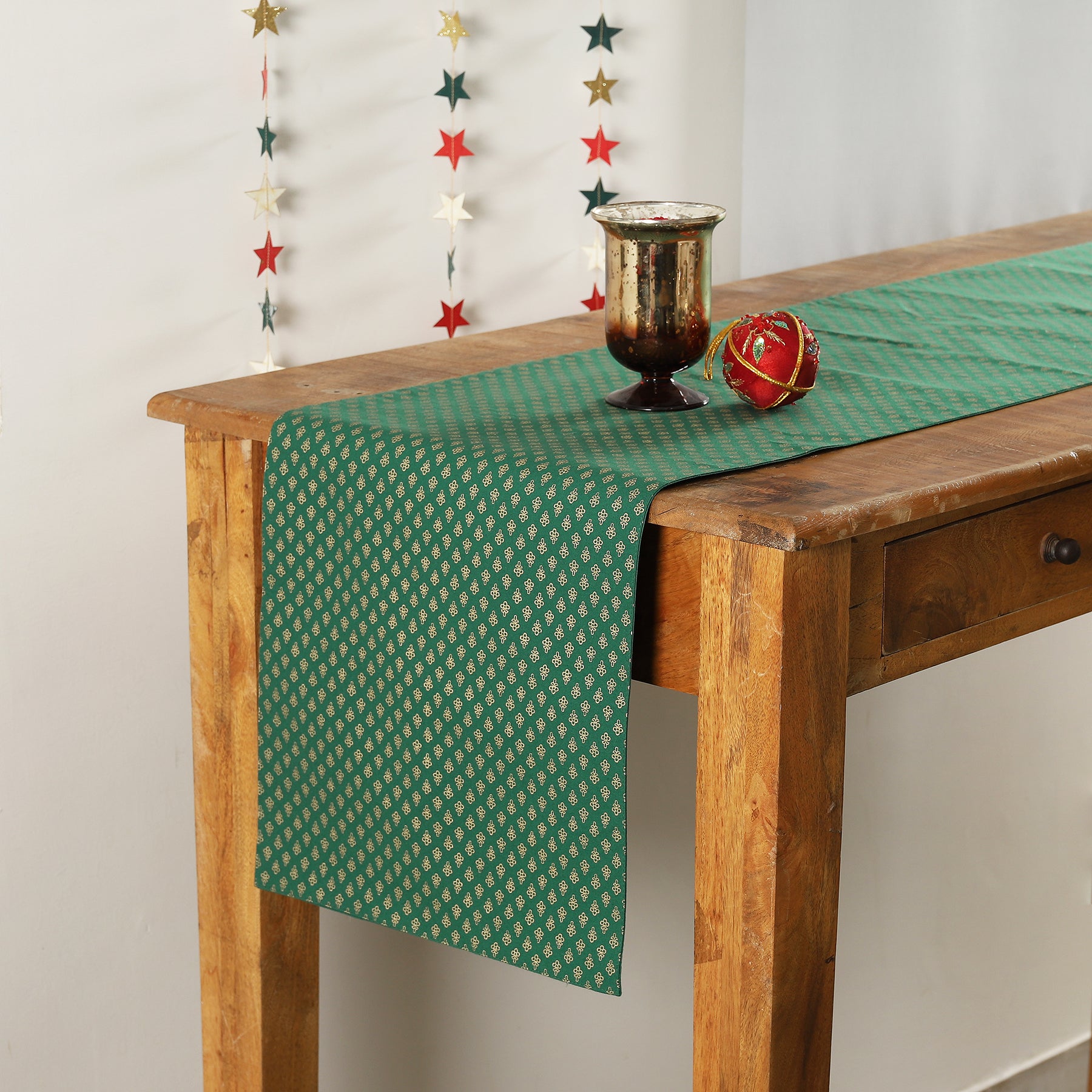 Gold & Green Kunj Booti Runner