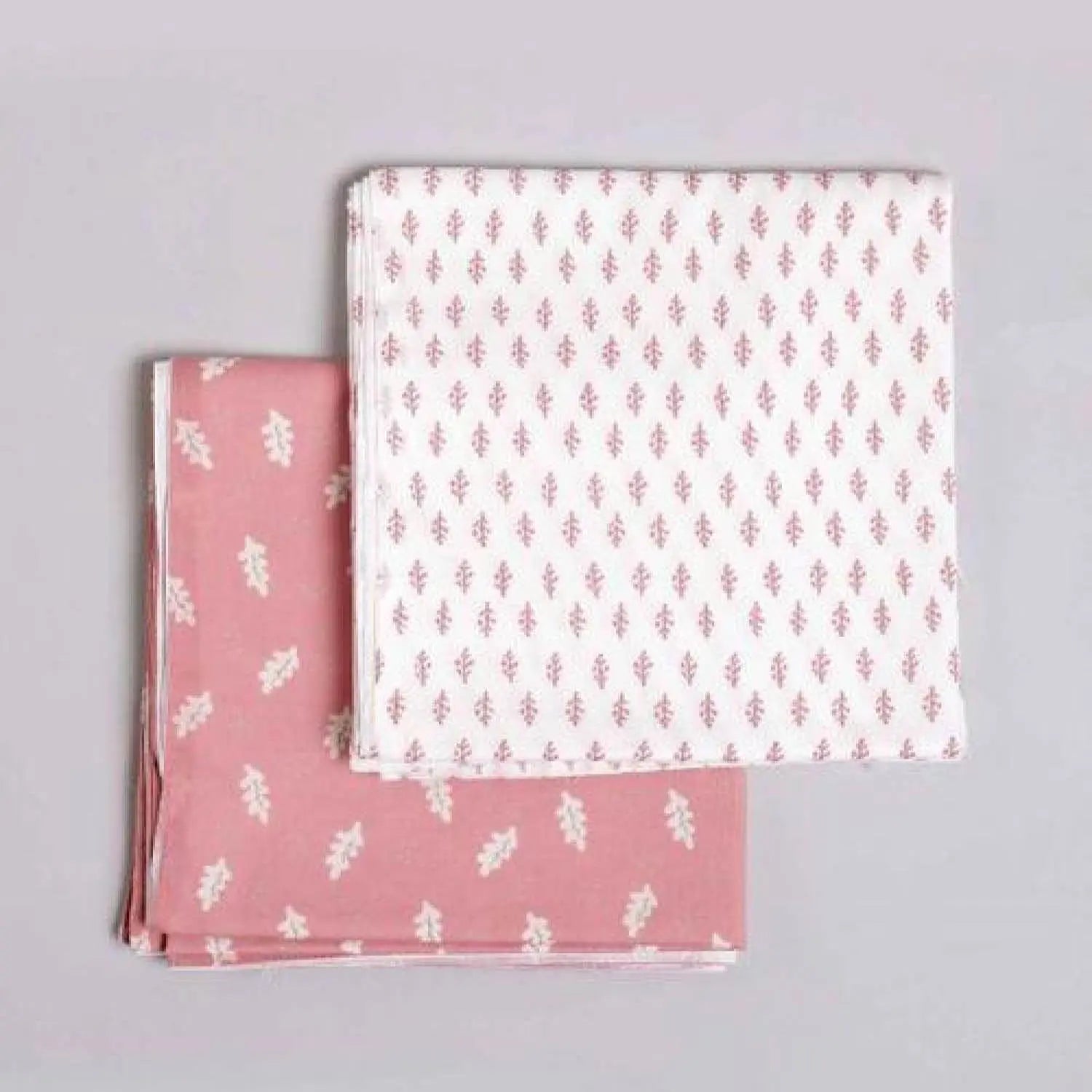 Leaf Pink Cotton Baby Wrap (Set of 2)