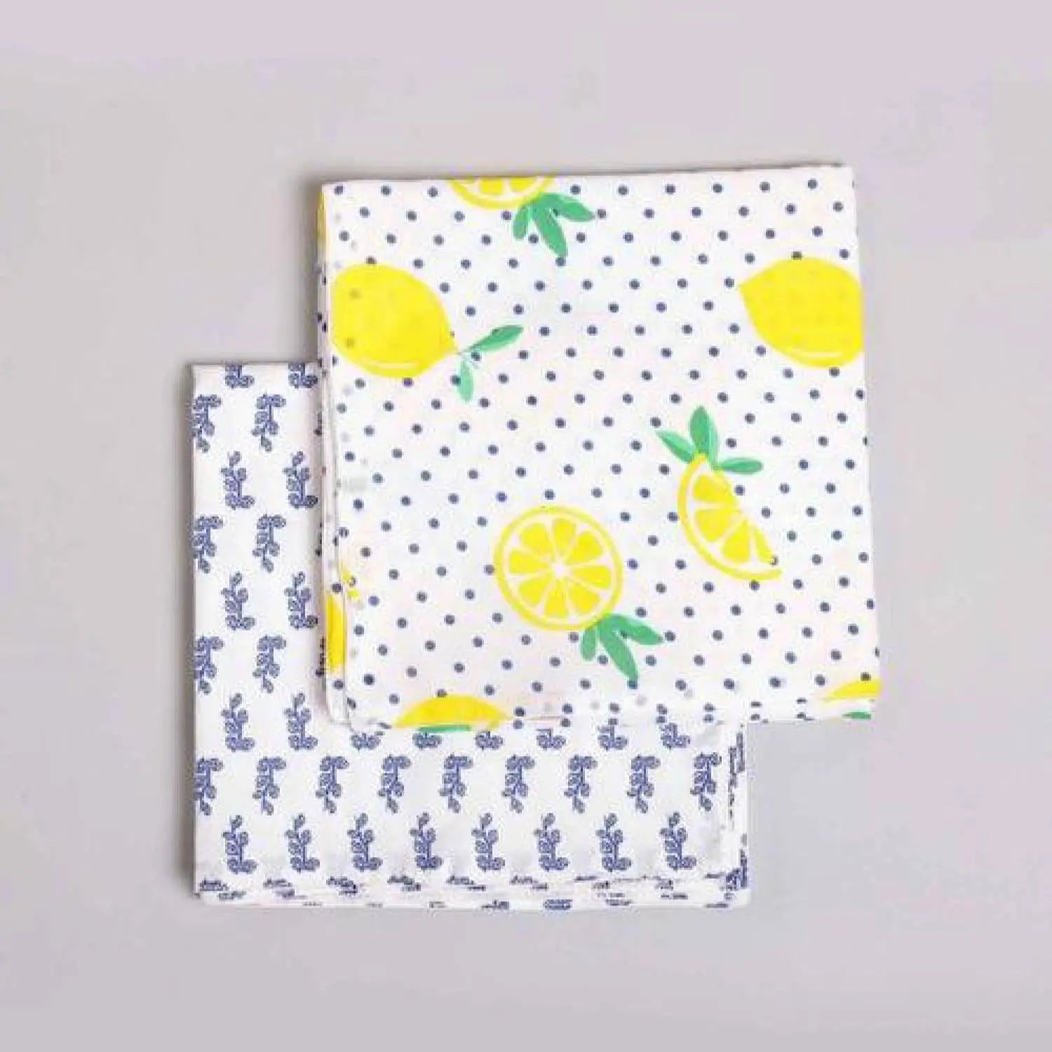 Lemon and Leaf Yellow Cotton Baby Wrap (Set of 2)