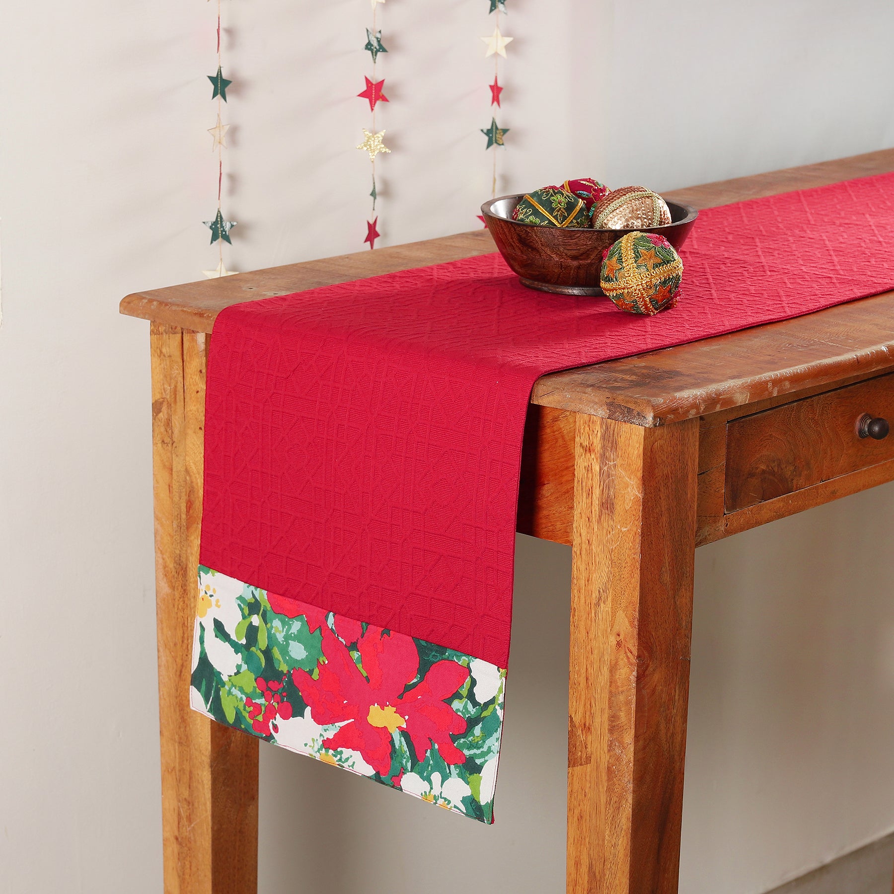 Red Cotton Texture Runner