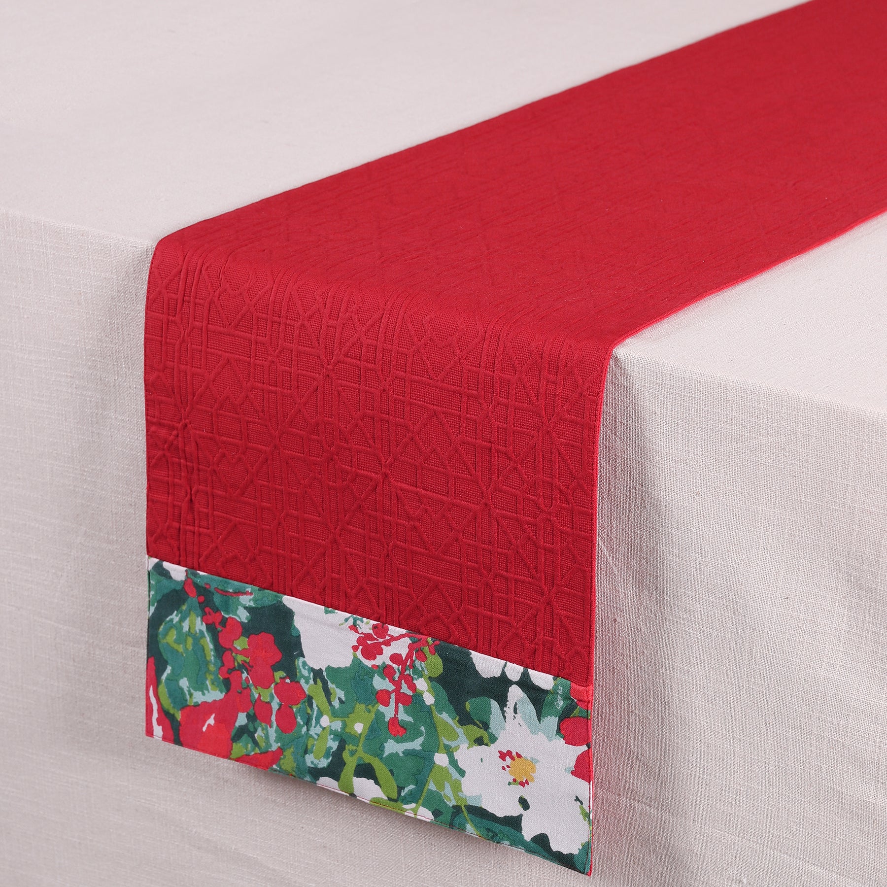 Red Cotton Texture Runner