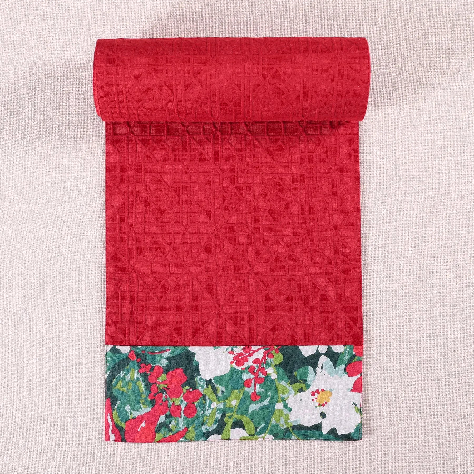 Red Cotton Texture Runner