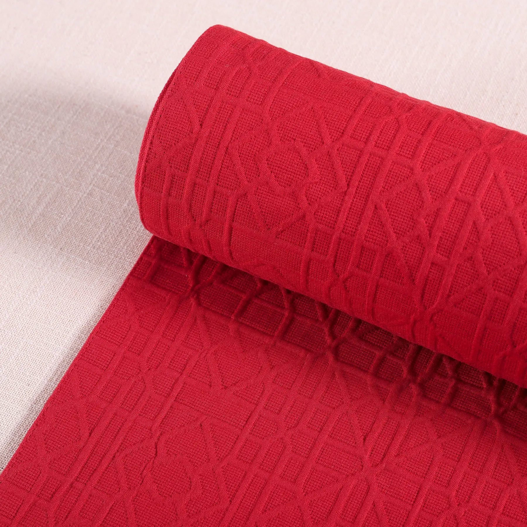 Red Cotton Texture Runner