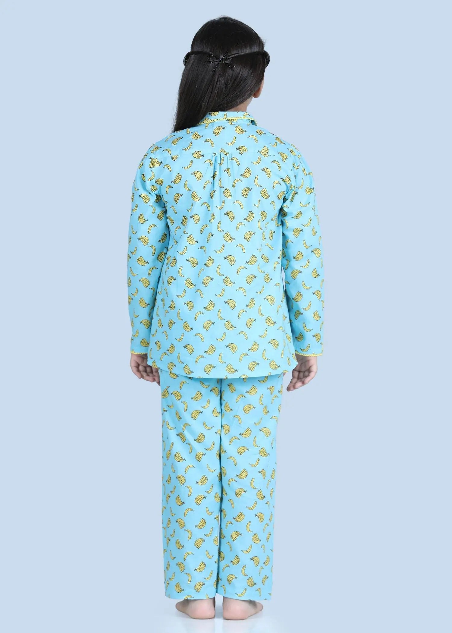 Banana Blue Full Sleeves Cotton Nighsuit Girl (1-12 Years)