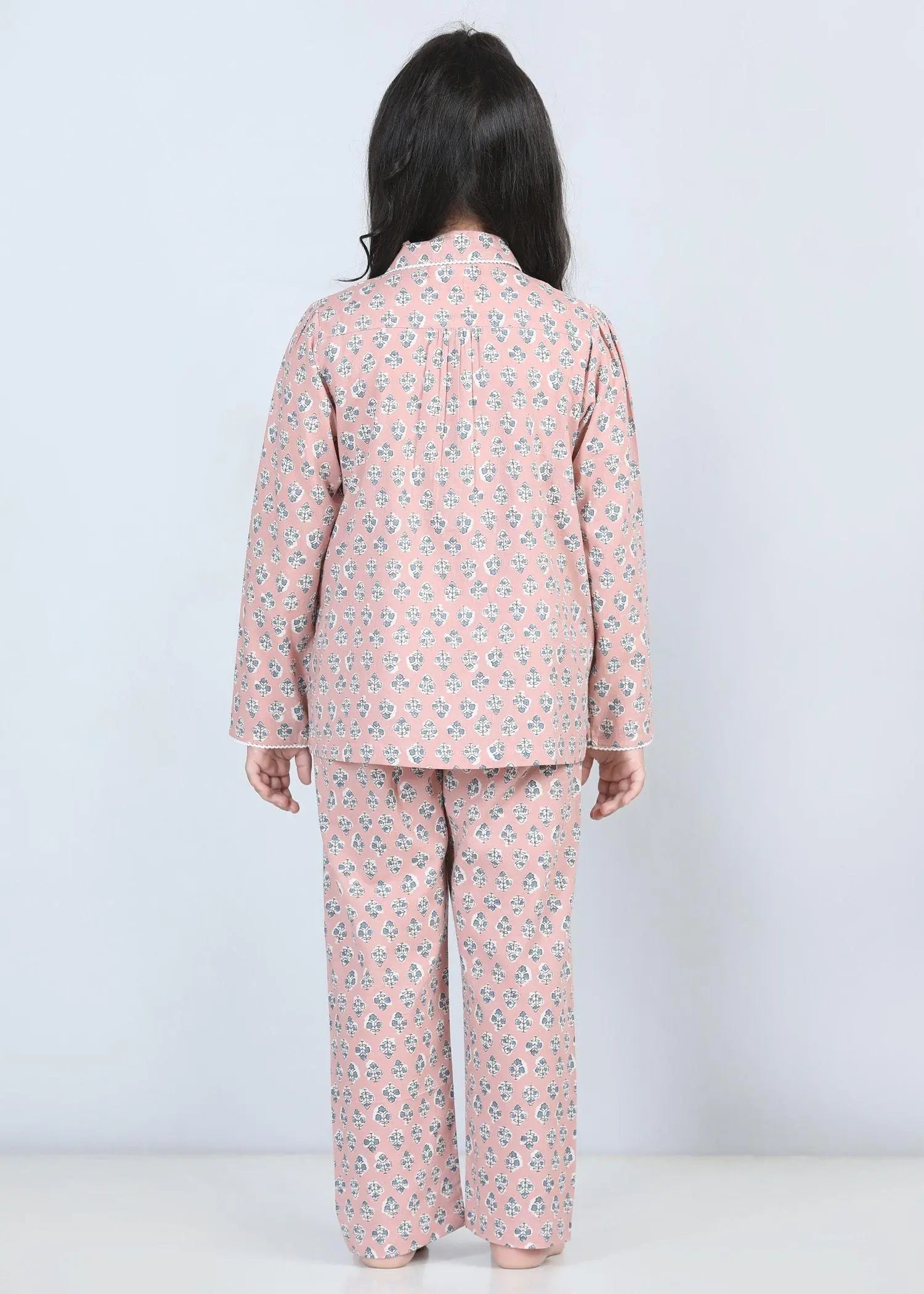 Iris Grey Full Sleeve Cotton Nighsuit Girl (1-12 Years)