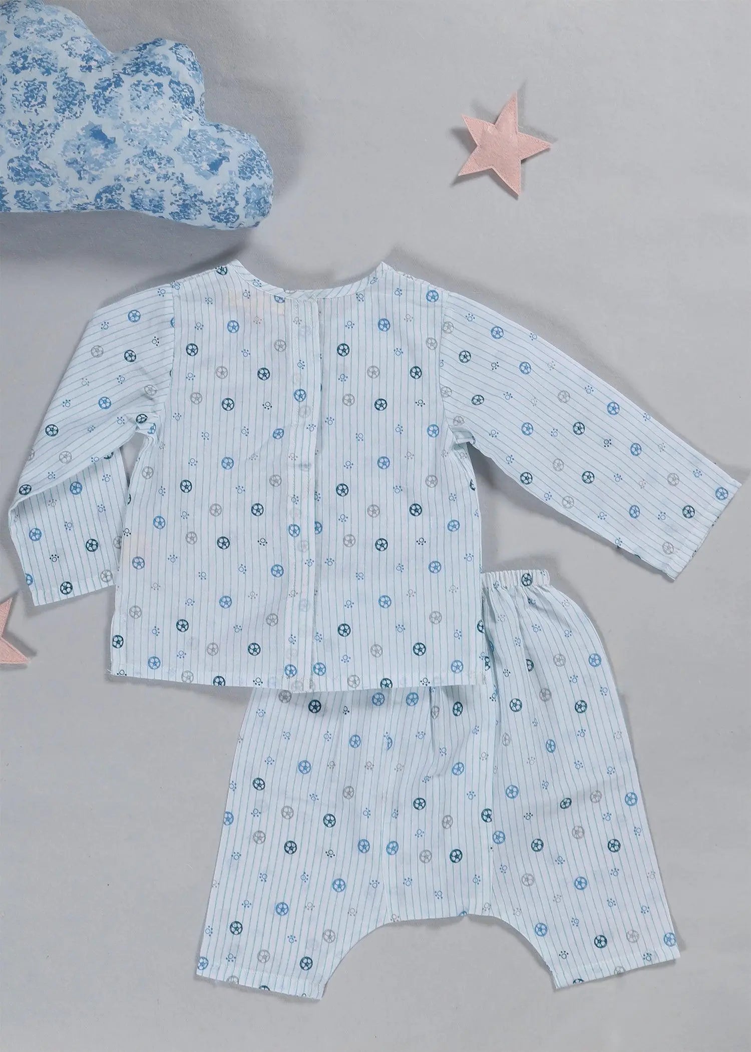 Stripes Blue Night Suit Unisex (3-12 Months)