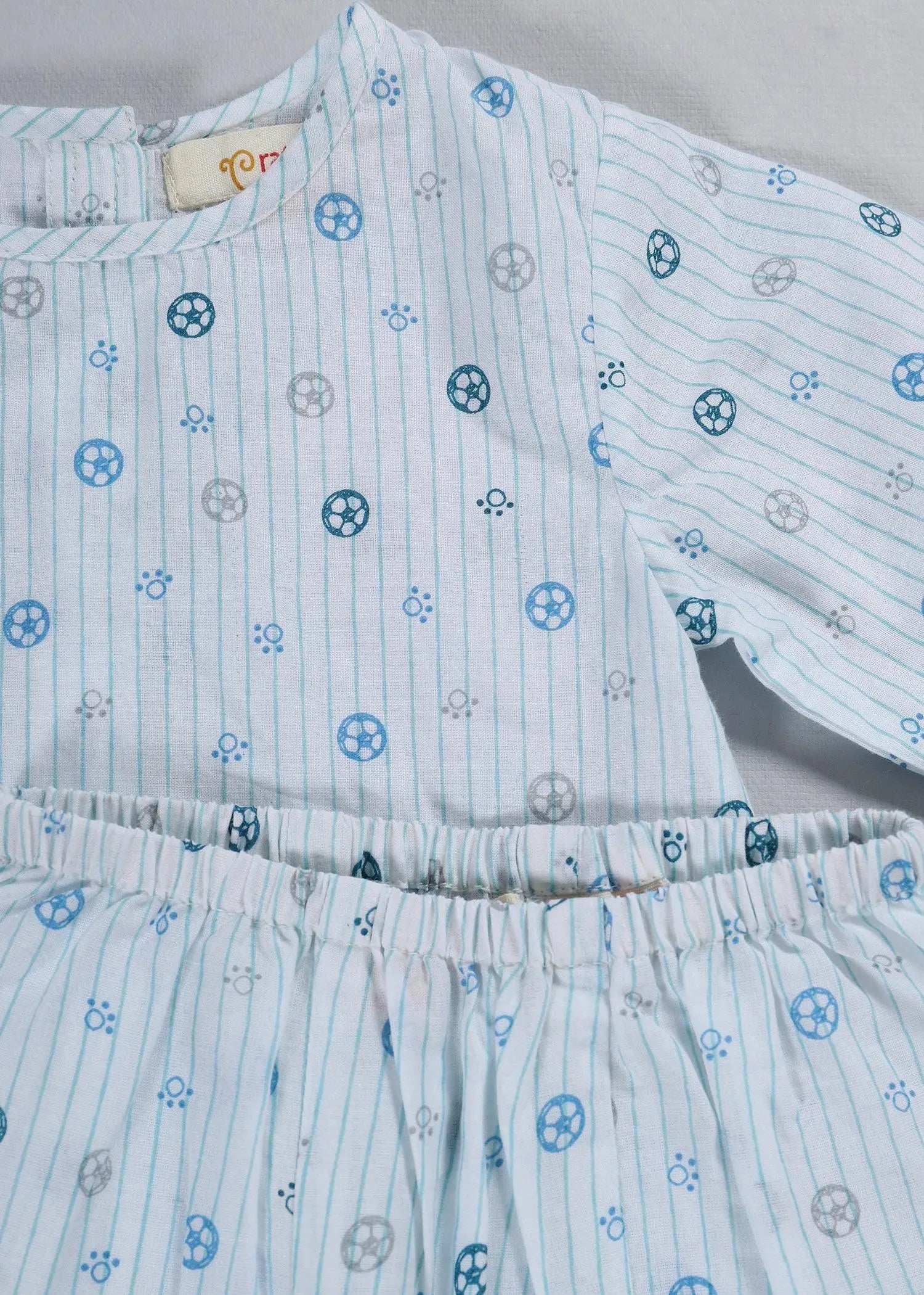 Stripes Blue Night Suit Unisex (3-12 Months)