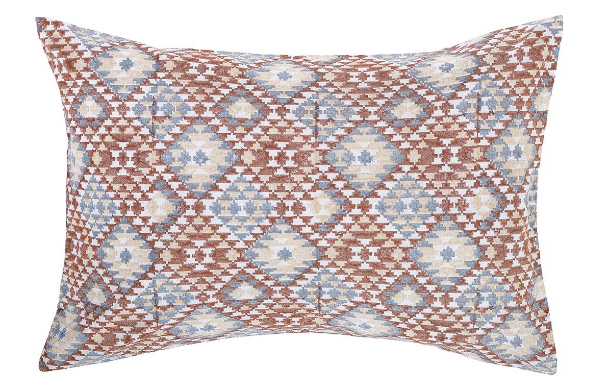 Pohchampally Grey and Brown Cotton Pillow Cover