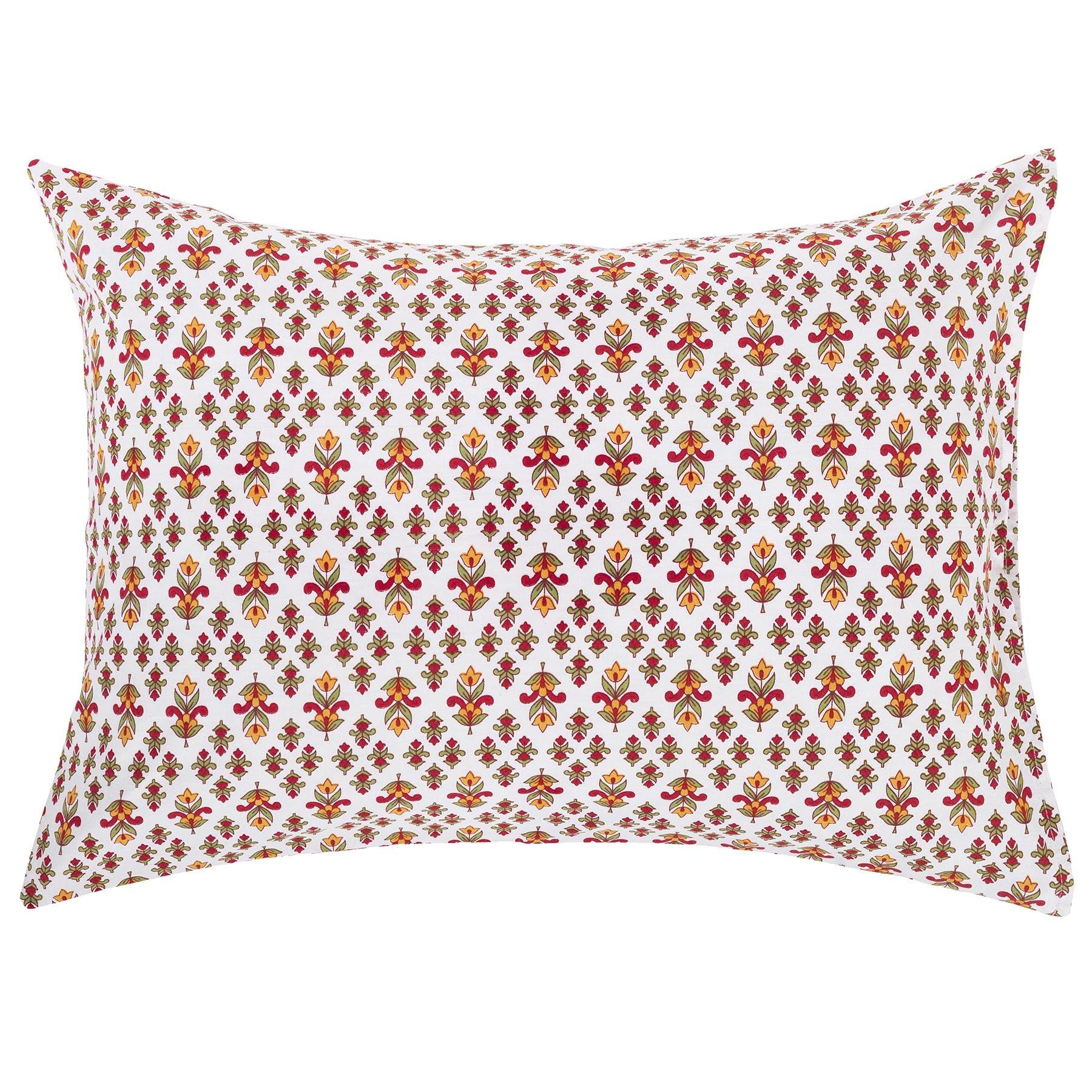 Soumya Jaal Maroon and Mustard Cotton Pillow Cover Set of 2