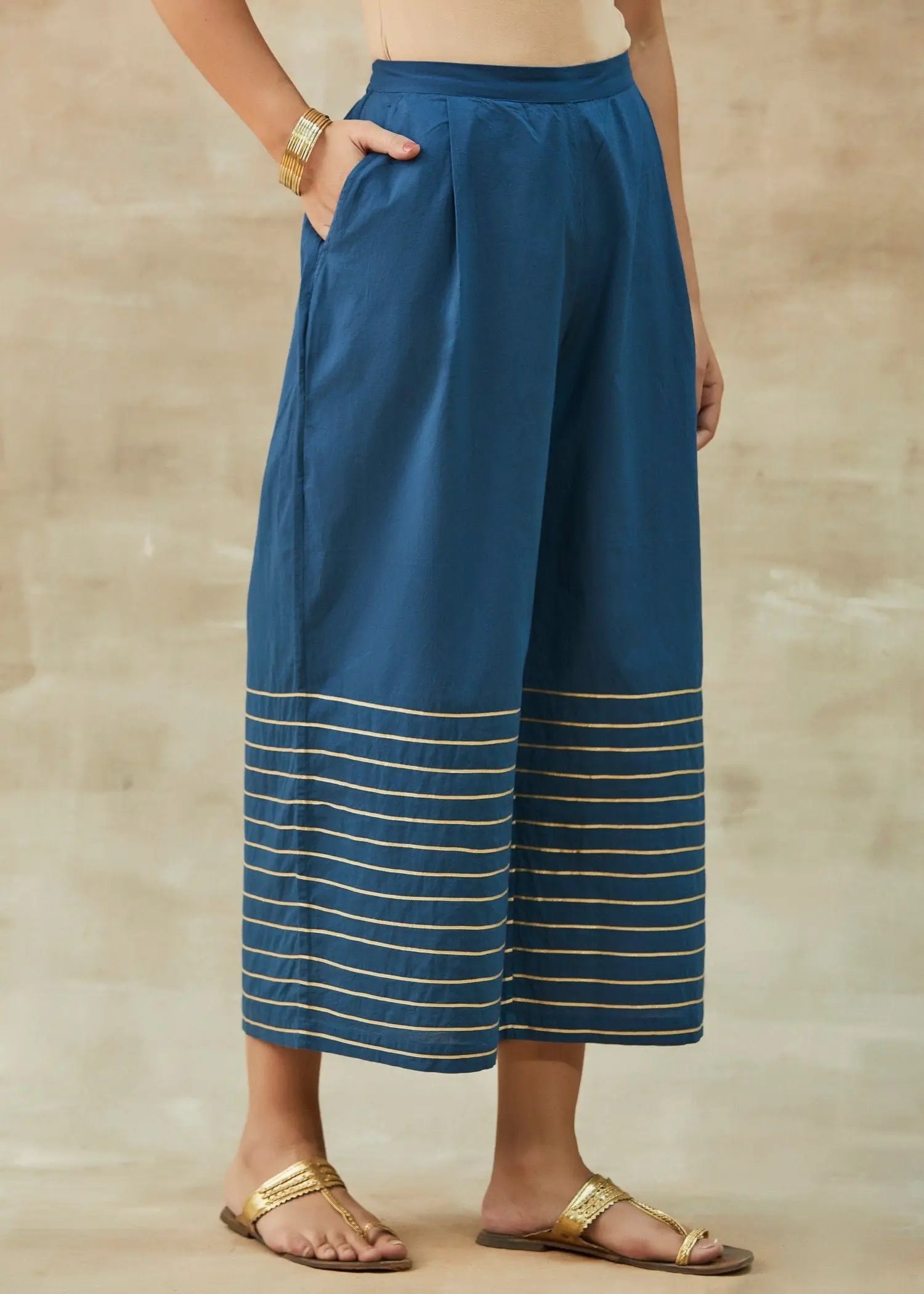 Navy Blue Gota Culottes