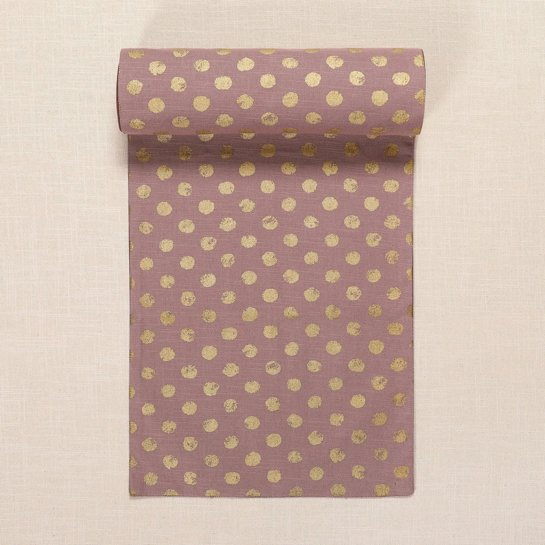 Polka Dot Gold & Brown Cotton Runner