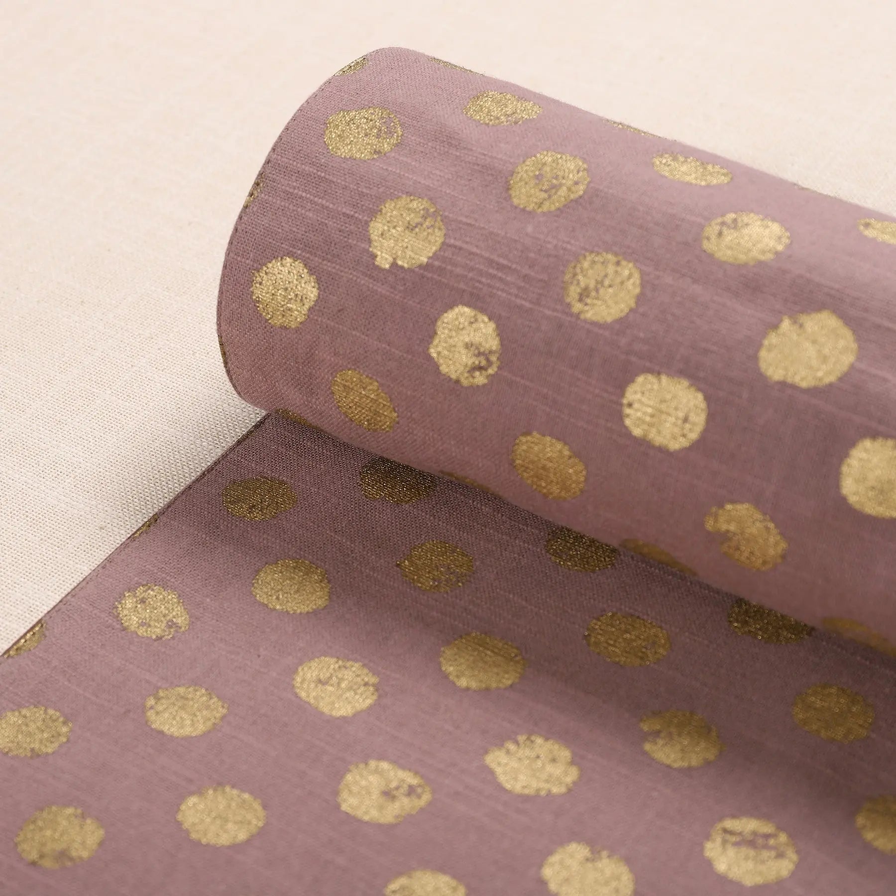 Polka Dot Gold & Brown Cotton Runner