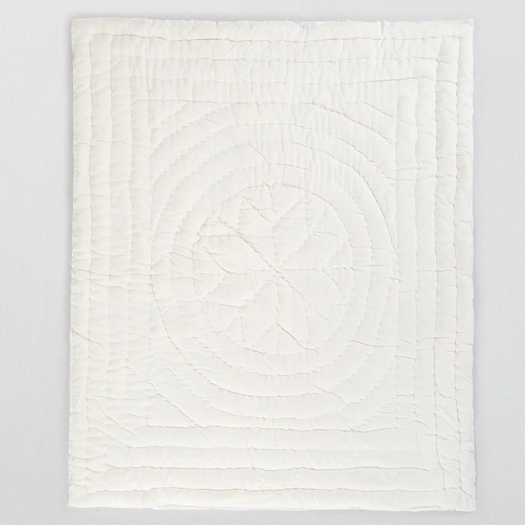 White Pure Cotton Handquilted Newborn Quilt