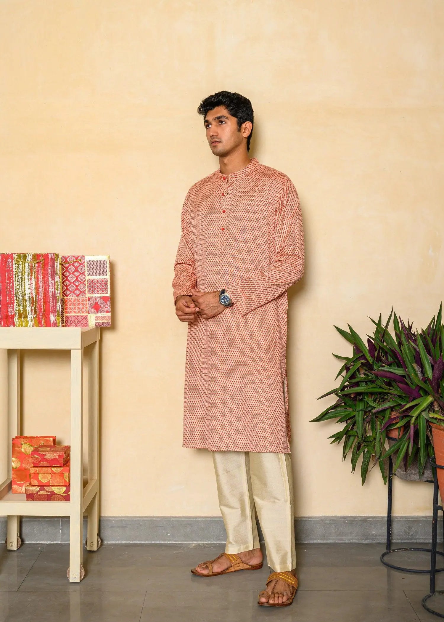 Mandarin Collar Long Kurta