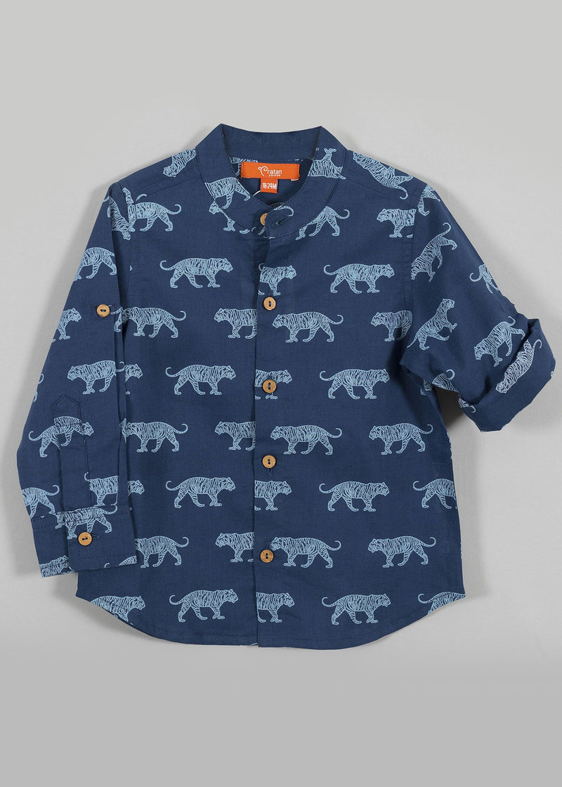 Bagh Blue Cotton Shirt Boy (12 Month-12 Years)