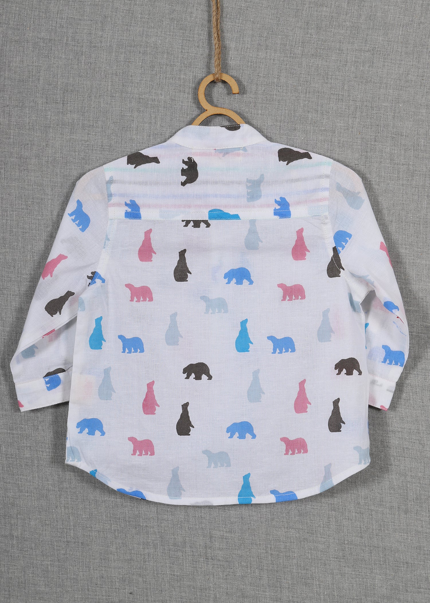 Bear white Cotton Shirt Baby Boy (6-24 months)