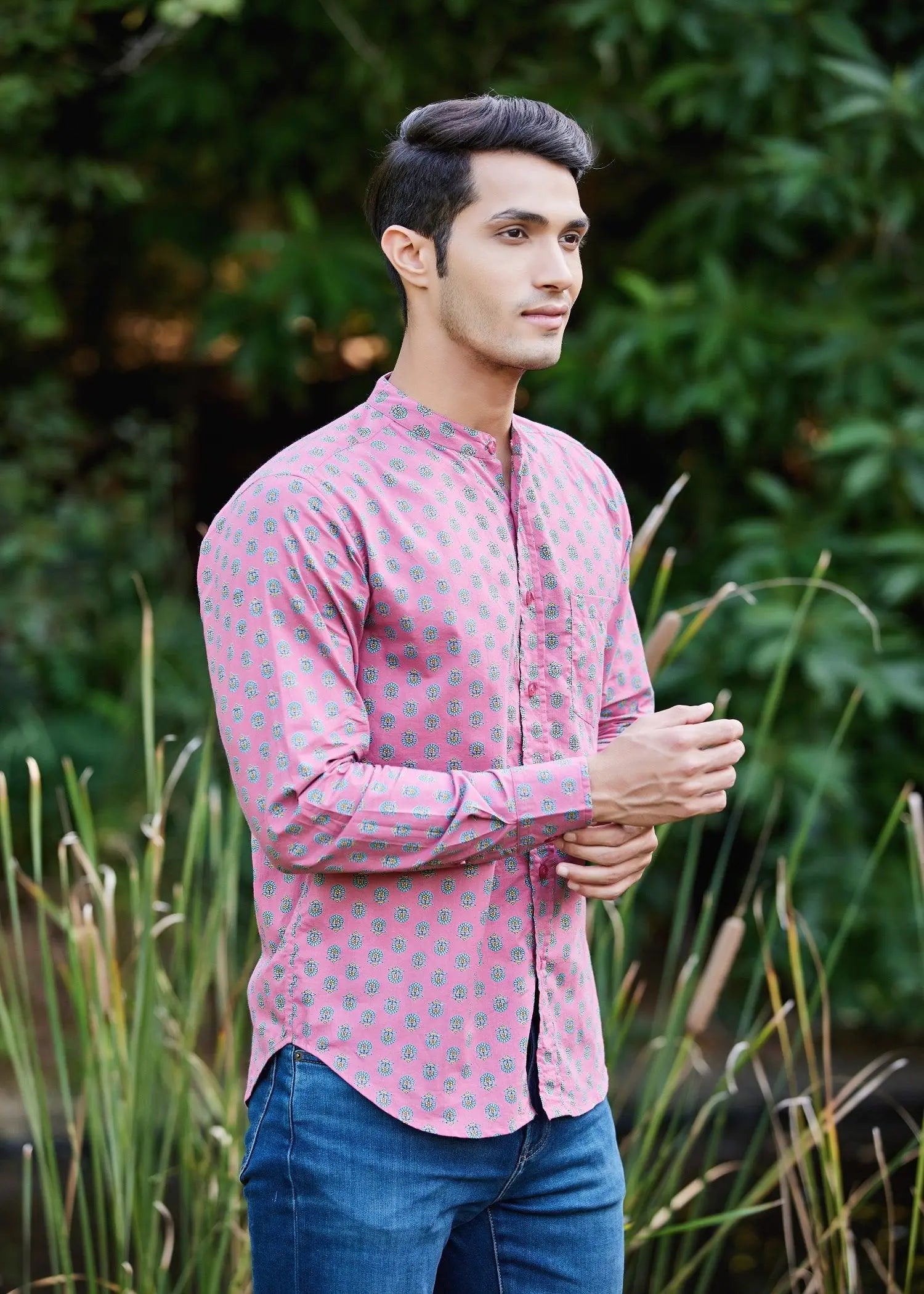 Aster Buti Pink Cotton Full sleeves shirt