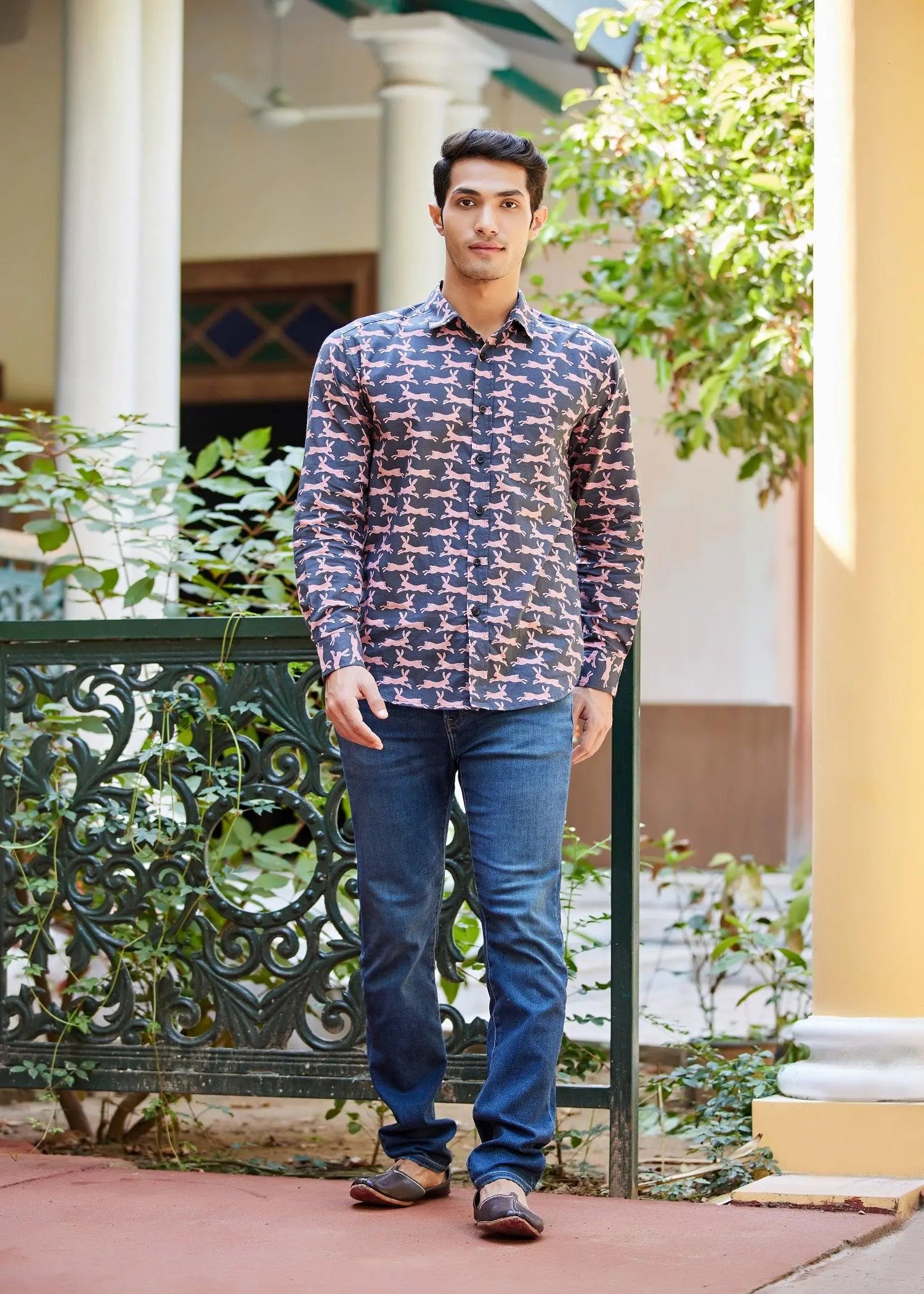 Rabbit Indigo Blue Cotton Full Sleeves Shirt