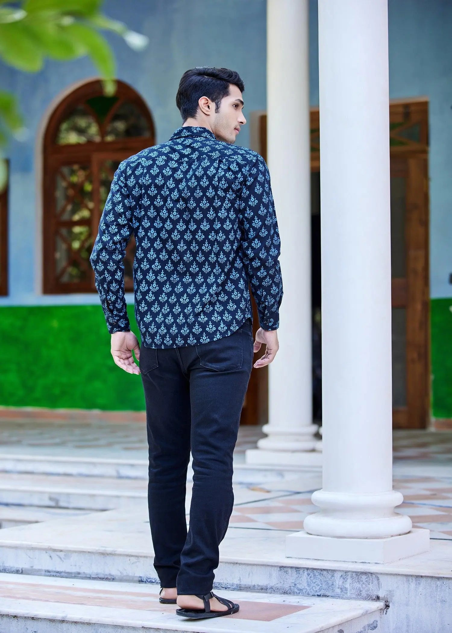 Holyhop Black/Crystal Cotton Full Sleeves Shirt