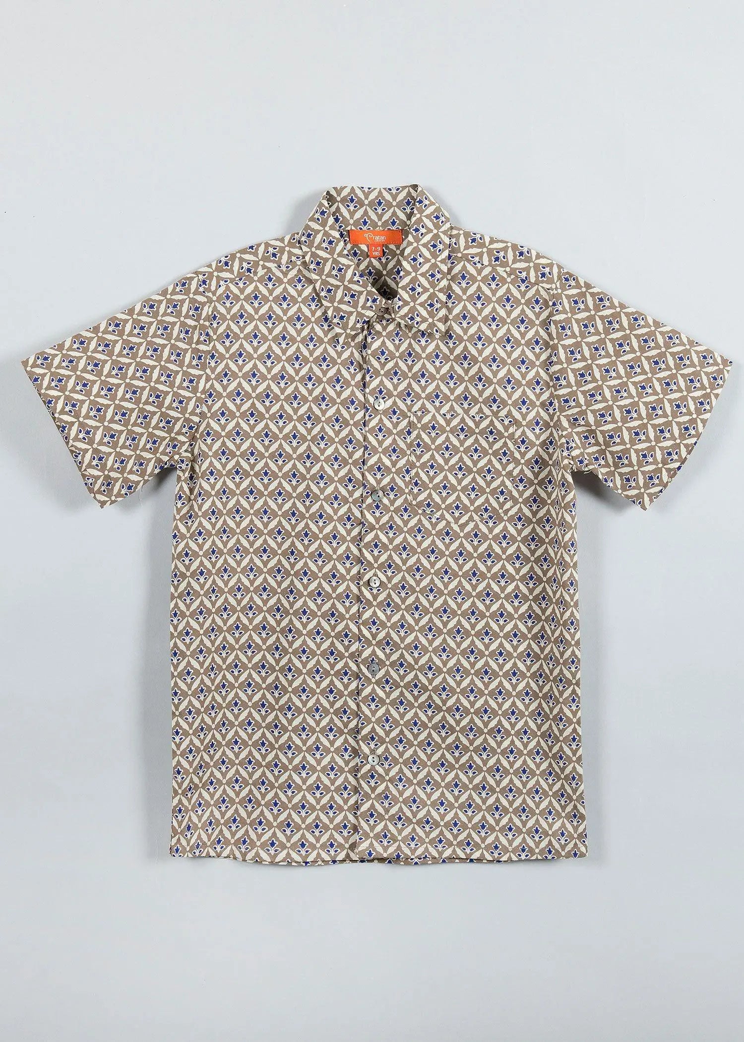 Abhay Brown Cotton Shirt Boy (2-12 Years)