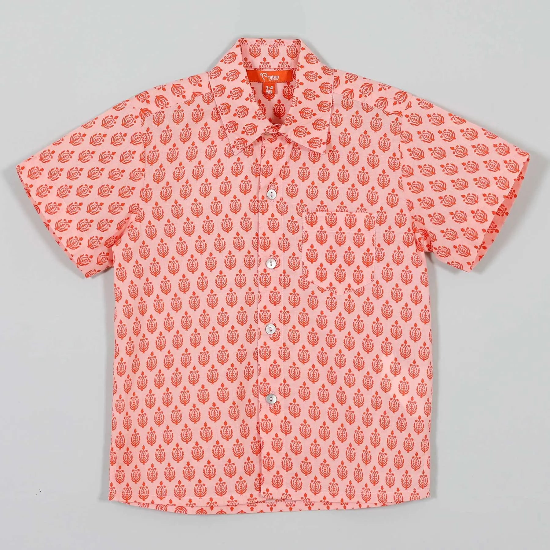 Abir Peach Cotton Shirt Boy (2-12 Years)