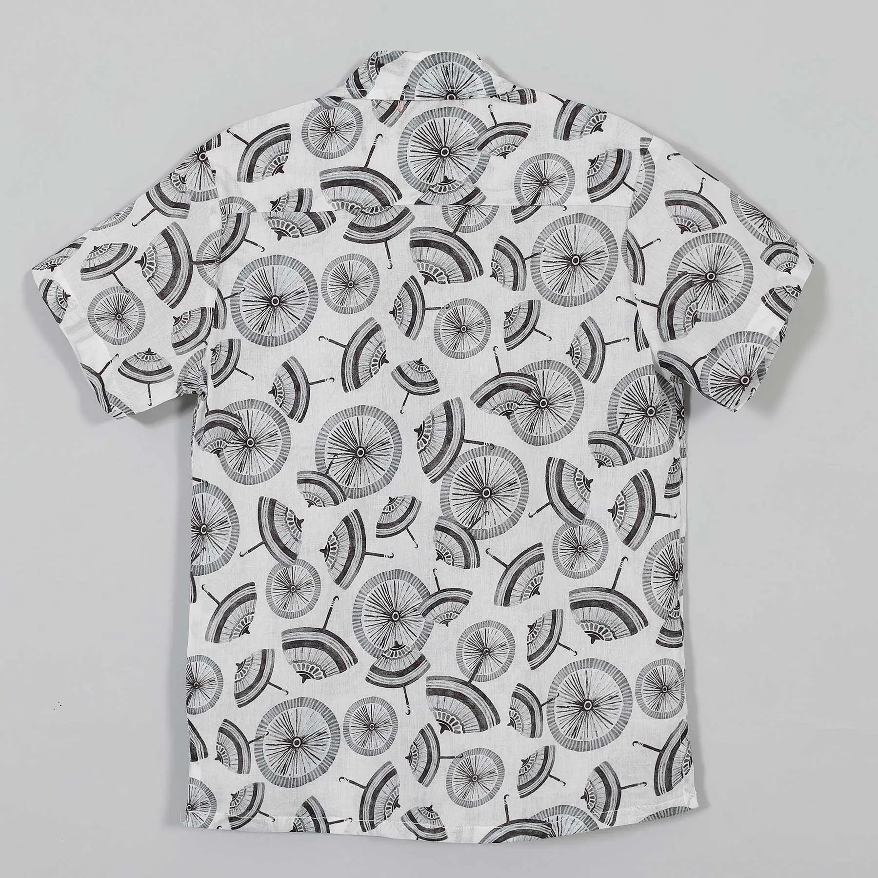 Umbrella Black and White Cotton Shirt Boy (2-12 Years)