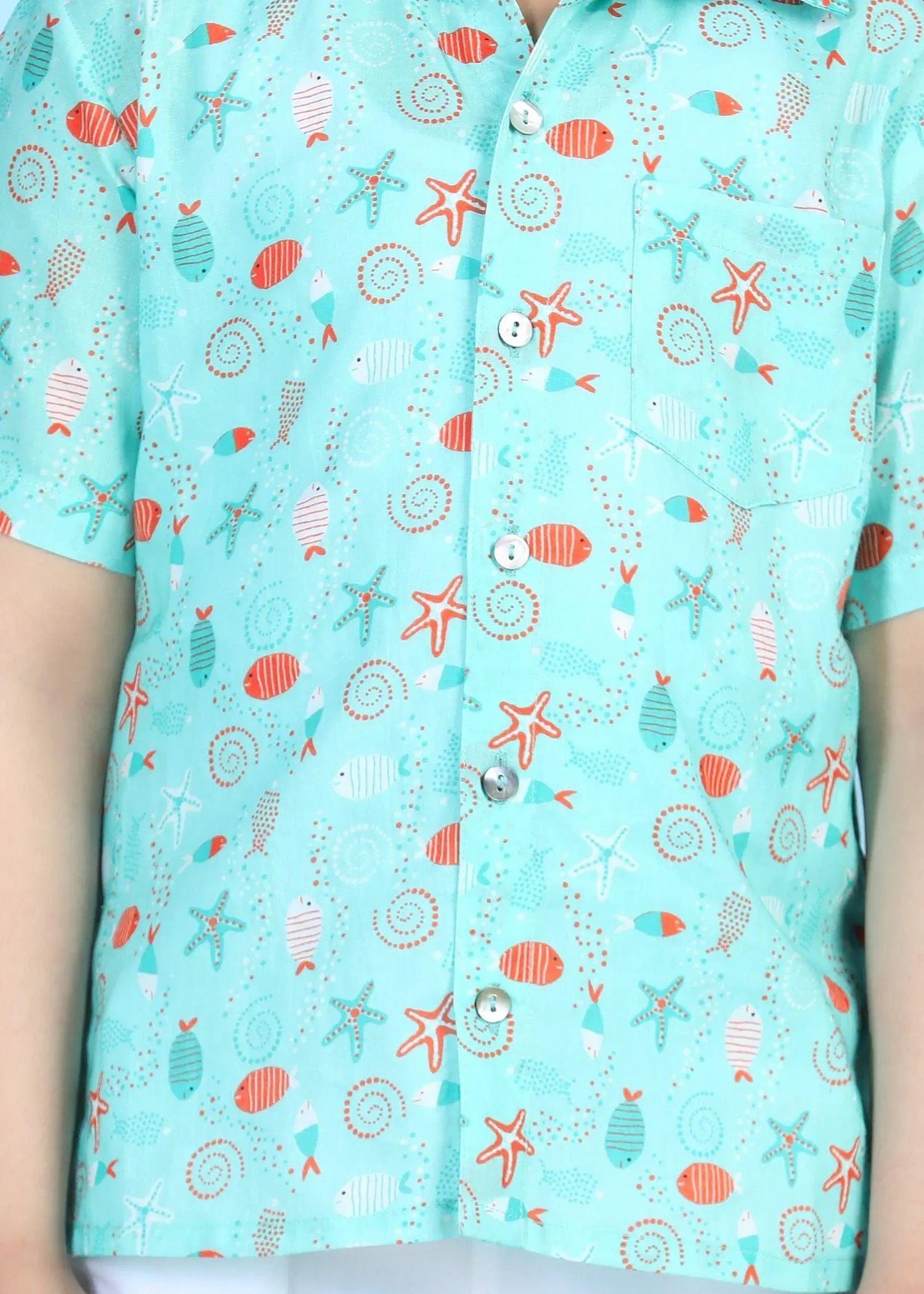 Marina Aqua Cotton Shirt Boy (12 Month to 12 Years)