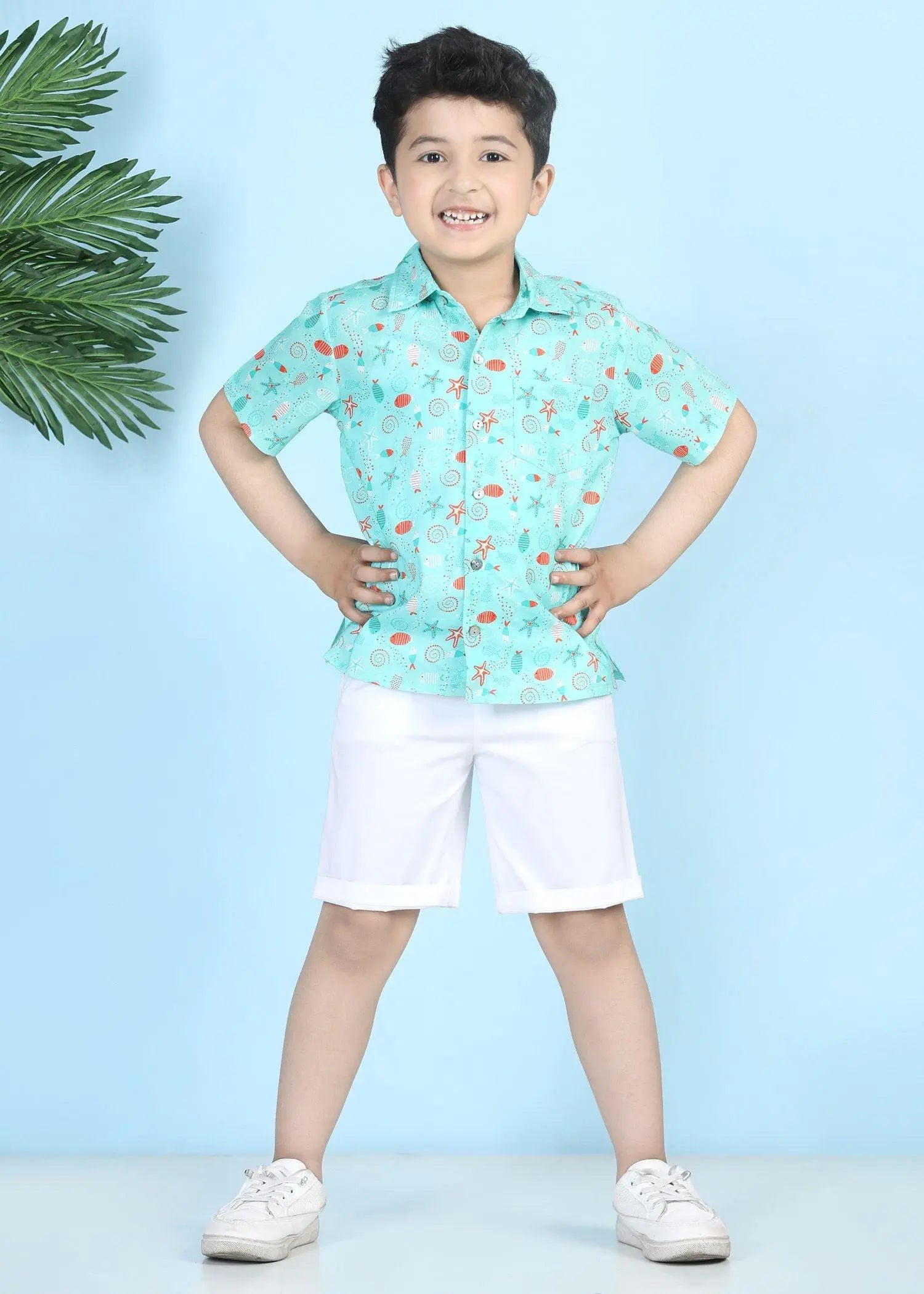 Marina Aqua Cotton Shirt Boy (12 Month to 12 Years)