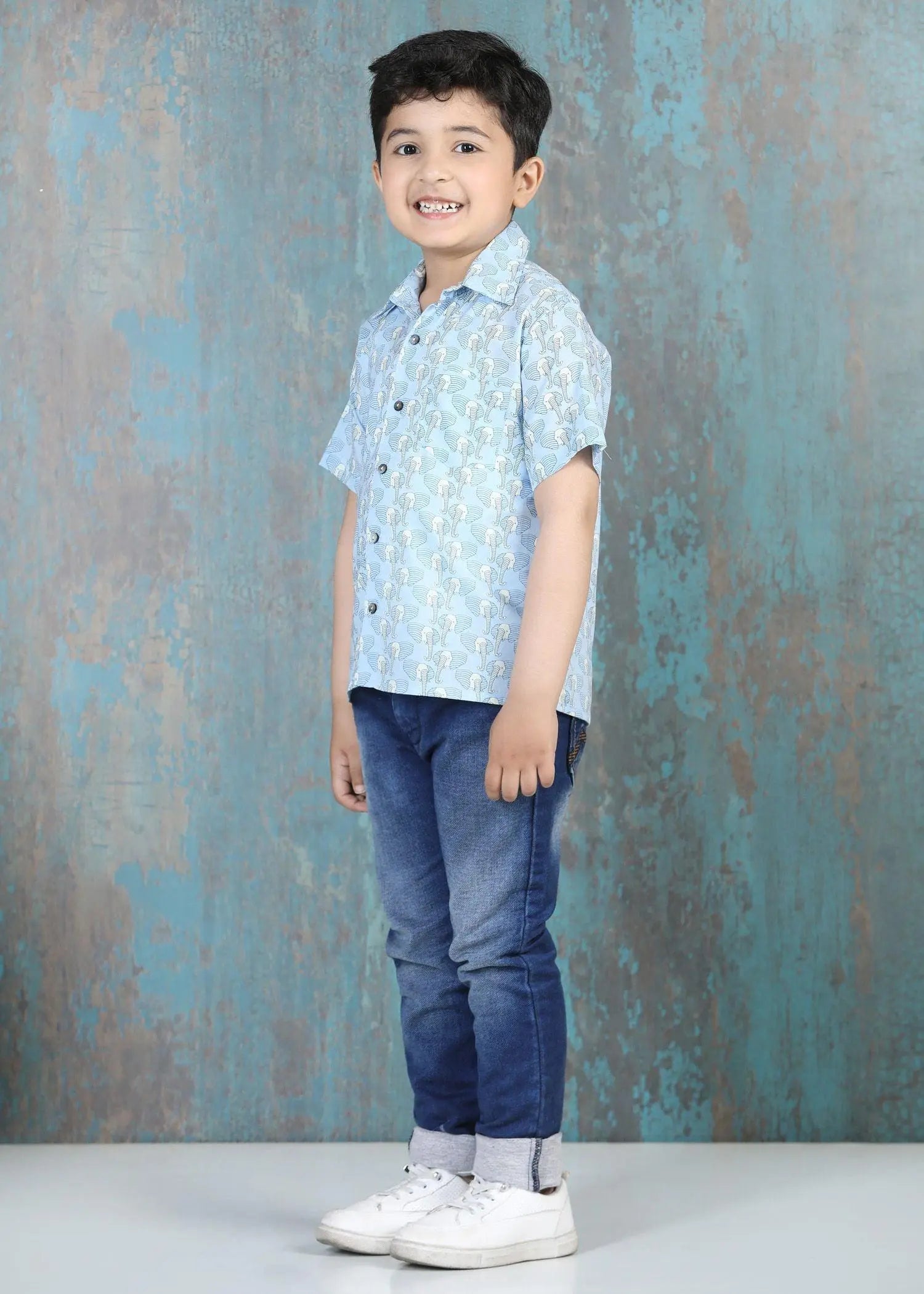 Elle Blue Cotton Shirt Boy (2 to 12 Years)