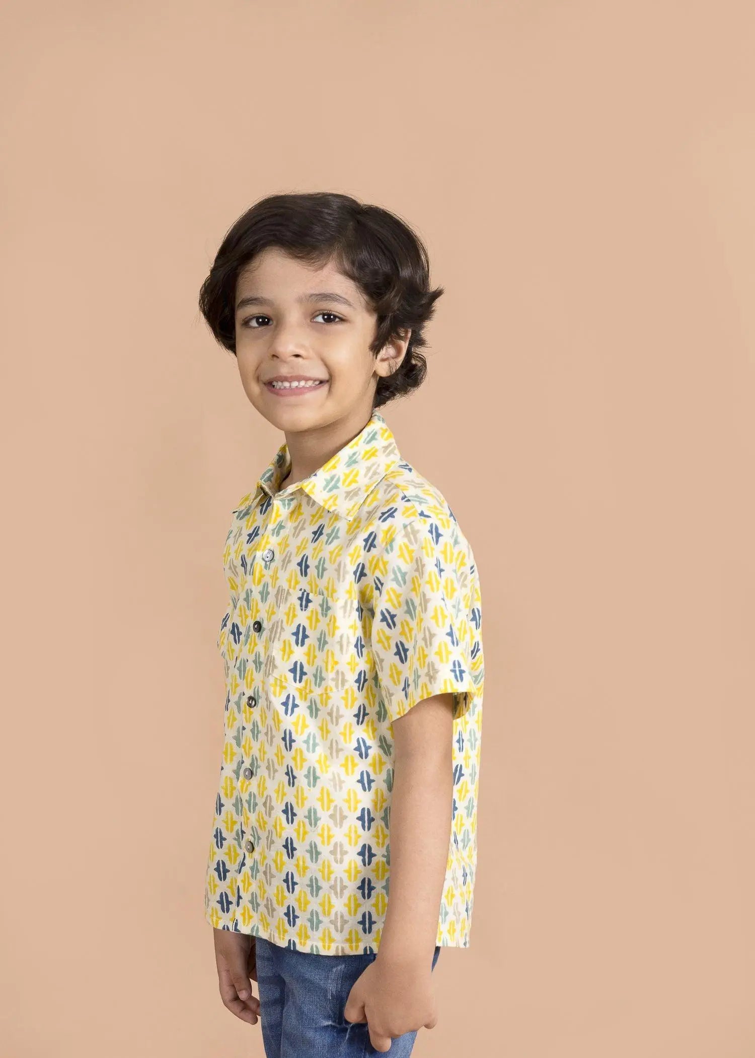 Replica Blue Cotton Shirt Boy (2Yrs to 12 Yrs)