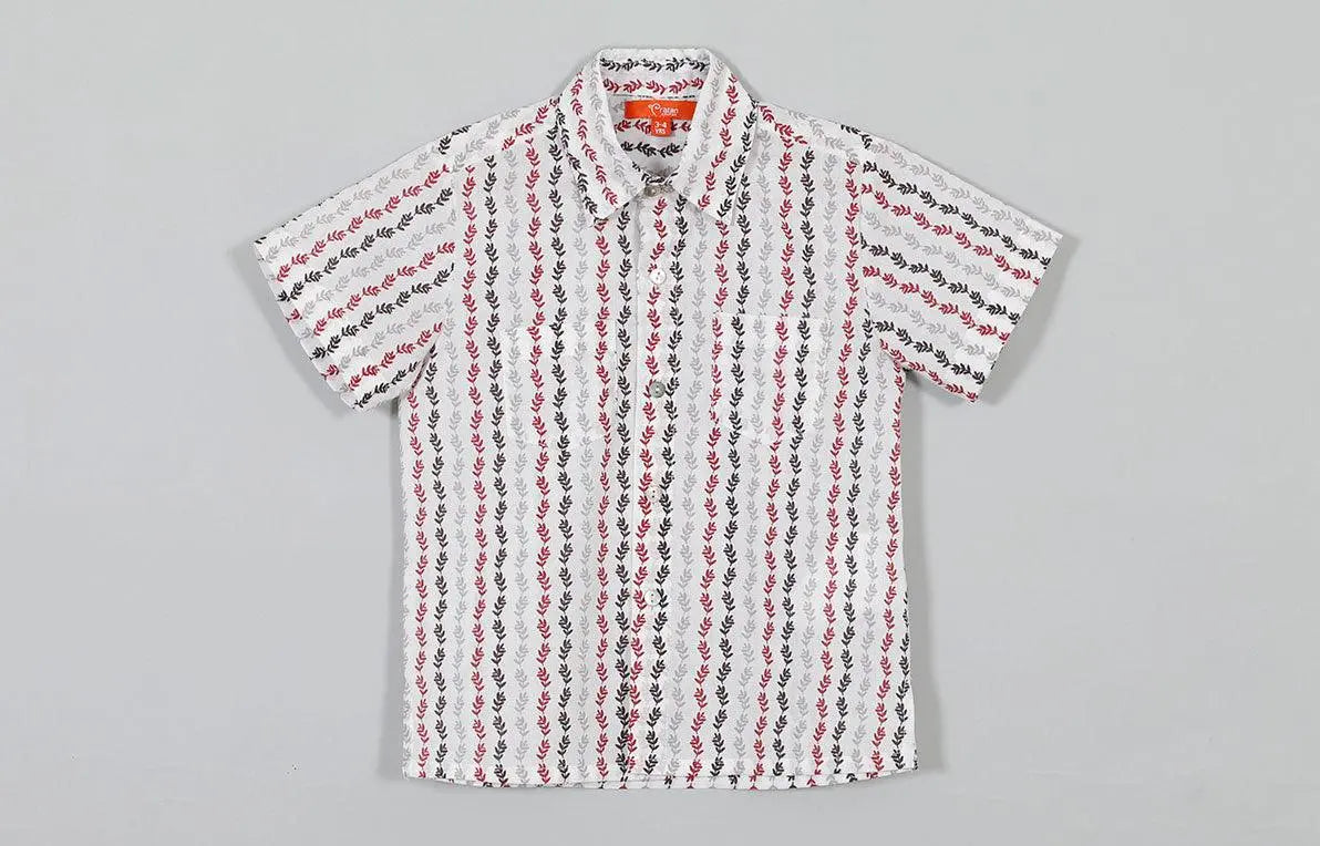 Lata White Cotton Shirt Boy (2-12 Years)