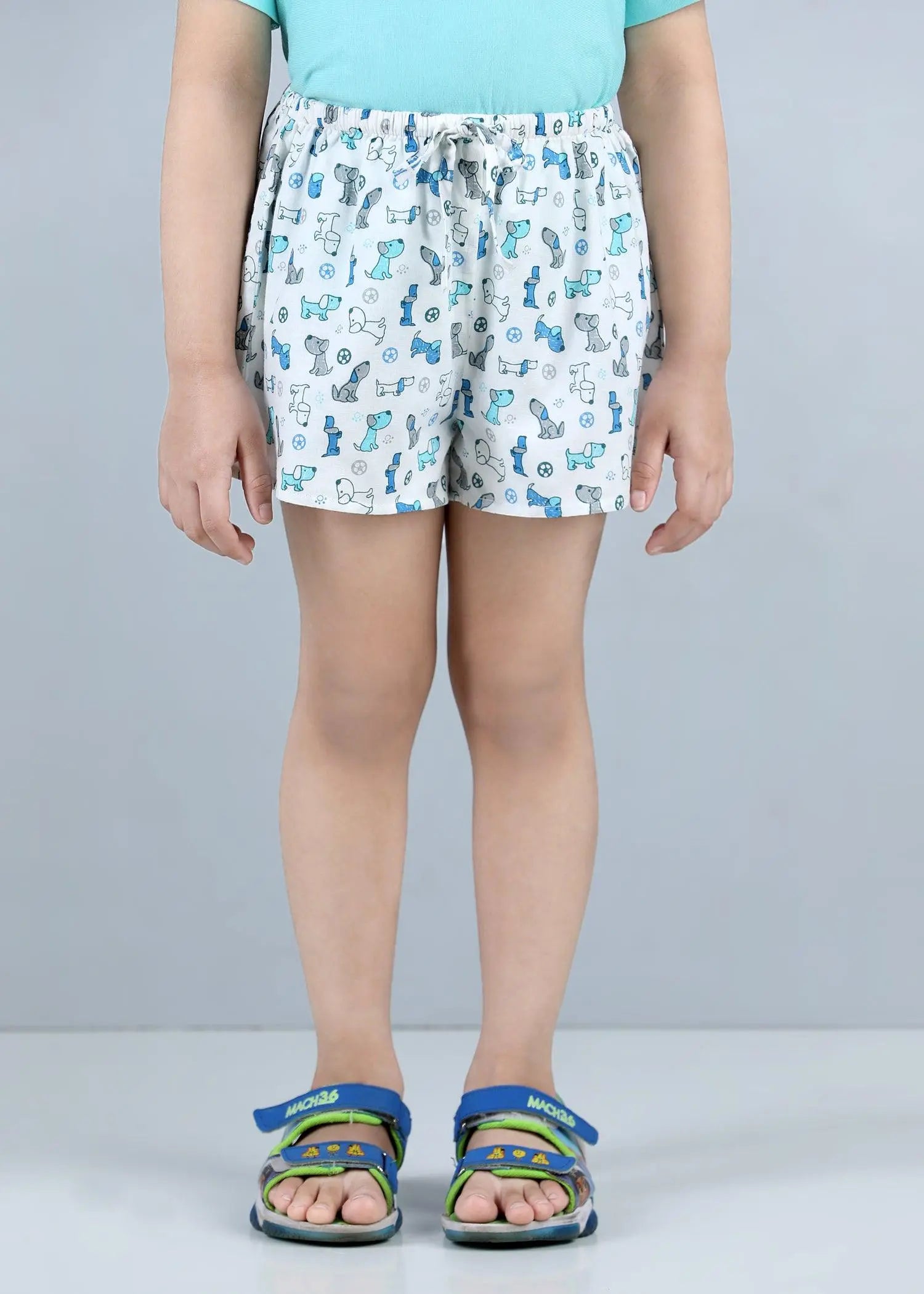 Snooze Lazy Dog Blue Cotton Shorts Unisex (1 to 14 Years)