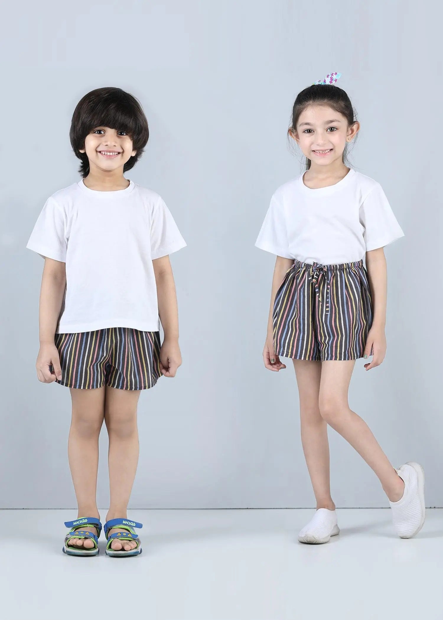 Snooze Stripes Brown Cotton Shorts Unisex (1-14 Years)